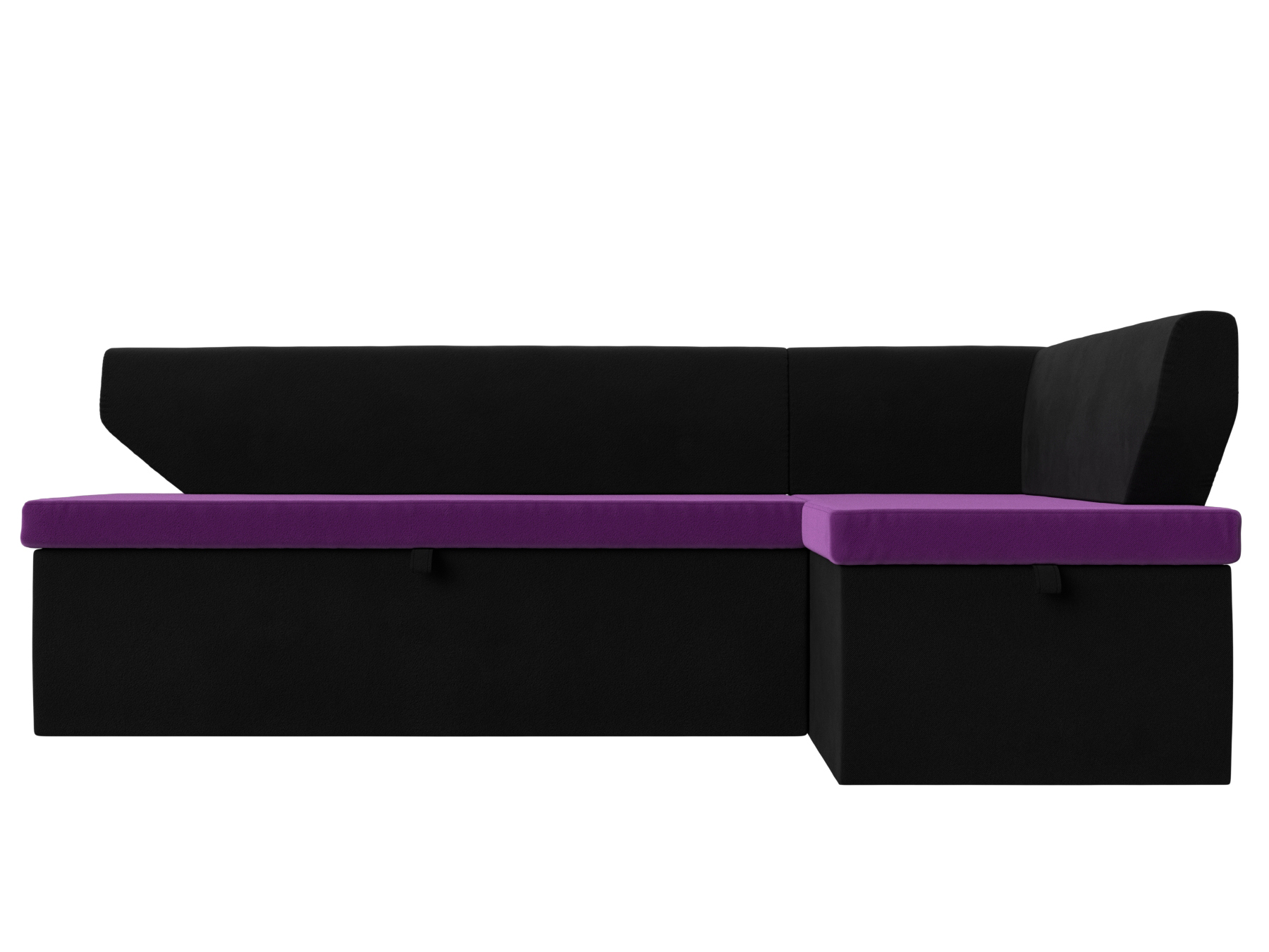 Кухонный угловой диван Омура Правый Фиолетовый, Черный, ЛДСП кухонный угловой диван артмебель метро микровельвет фиолетово черный угол правый