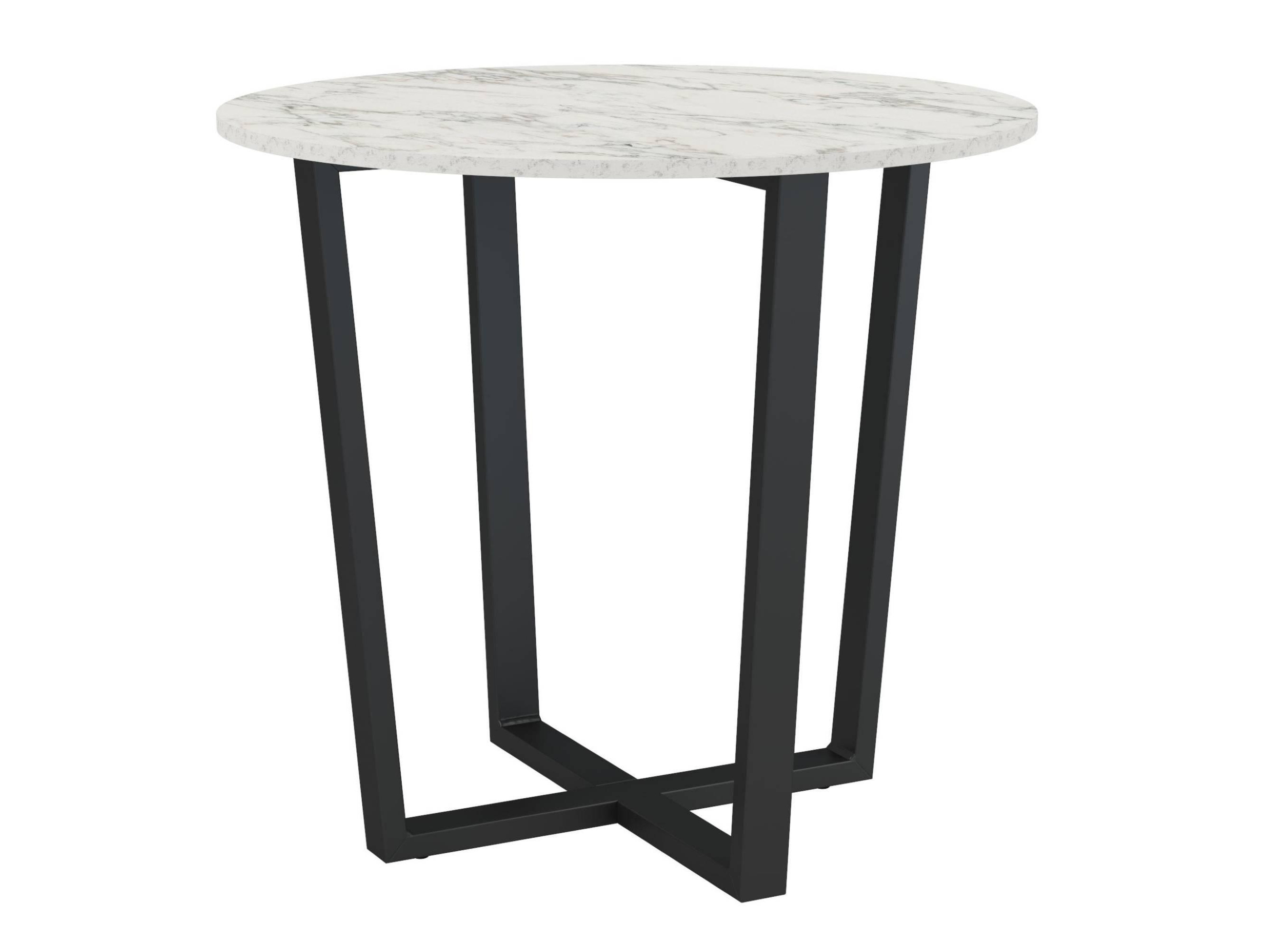 Стол 42.46 Бланко (обеденный) (мрамор белый / металл: черный) Мрамор, Металл стол обеденный patrik д 110 мрамор графит черный муар черный металл