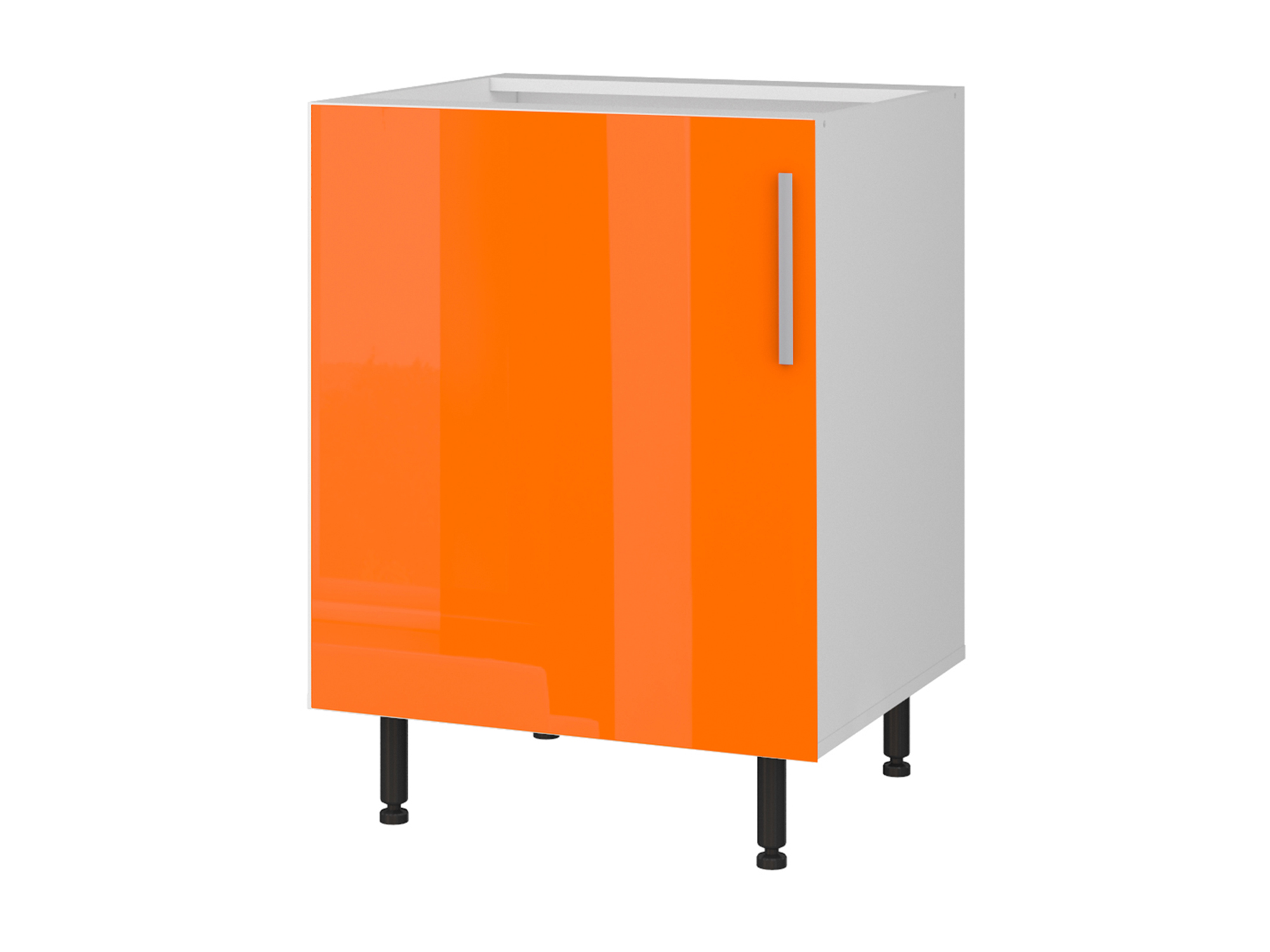 Шкаф напольный однодверный Хелена 60 см Оранжевый, Белый, МДФ, Пленка ПВХ, ЛДСП шкаф напольный двухдверный хелена 80 см оранжевый белый мдф пленка пвх лдсп