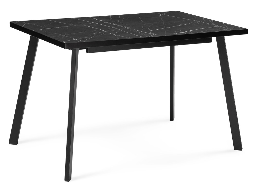 Цефей 120(160)х75х75 мрамор черный / черный матовый Стол деревянный Черный, Металл цефей дуб рошелье графит стол деревянный черный металл