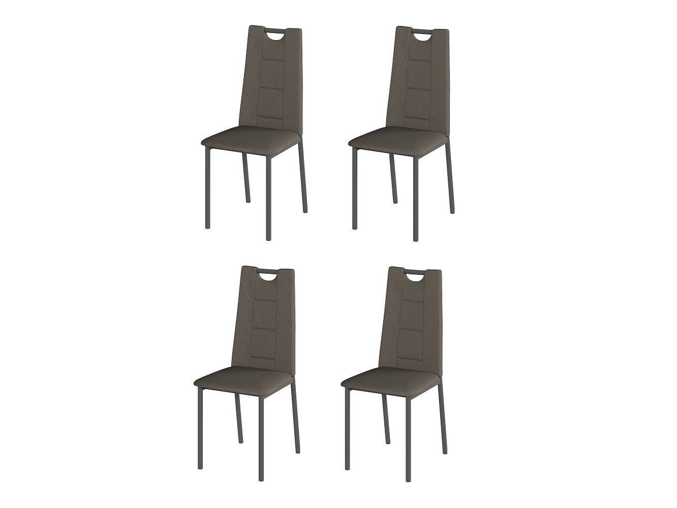 Комплект стульев Орлеан (4 шт), графит рогожка коричневая Коричневый, Металл фотографии