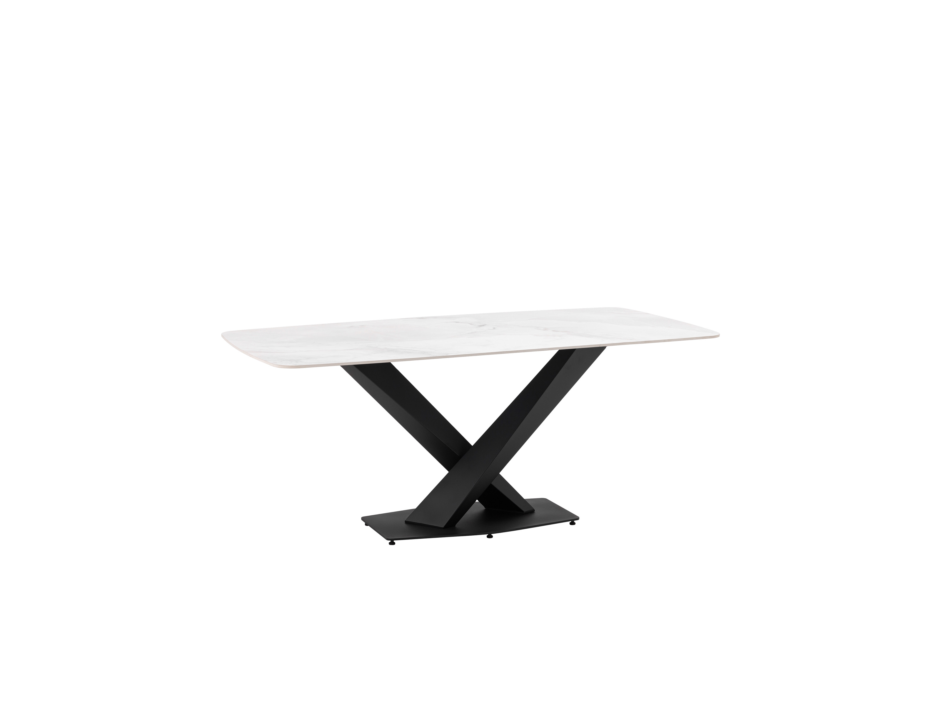Стол обеденный STOOL GROUP Belle 180х90 белый мрамор Черный, Металл