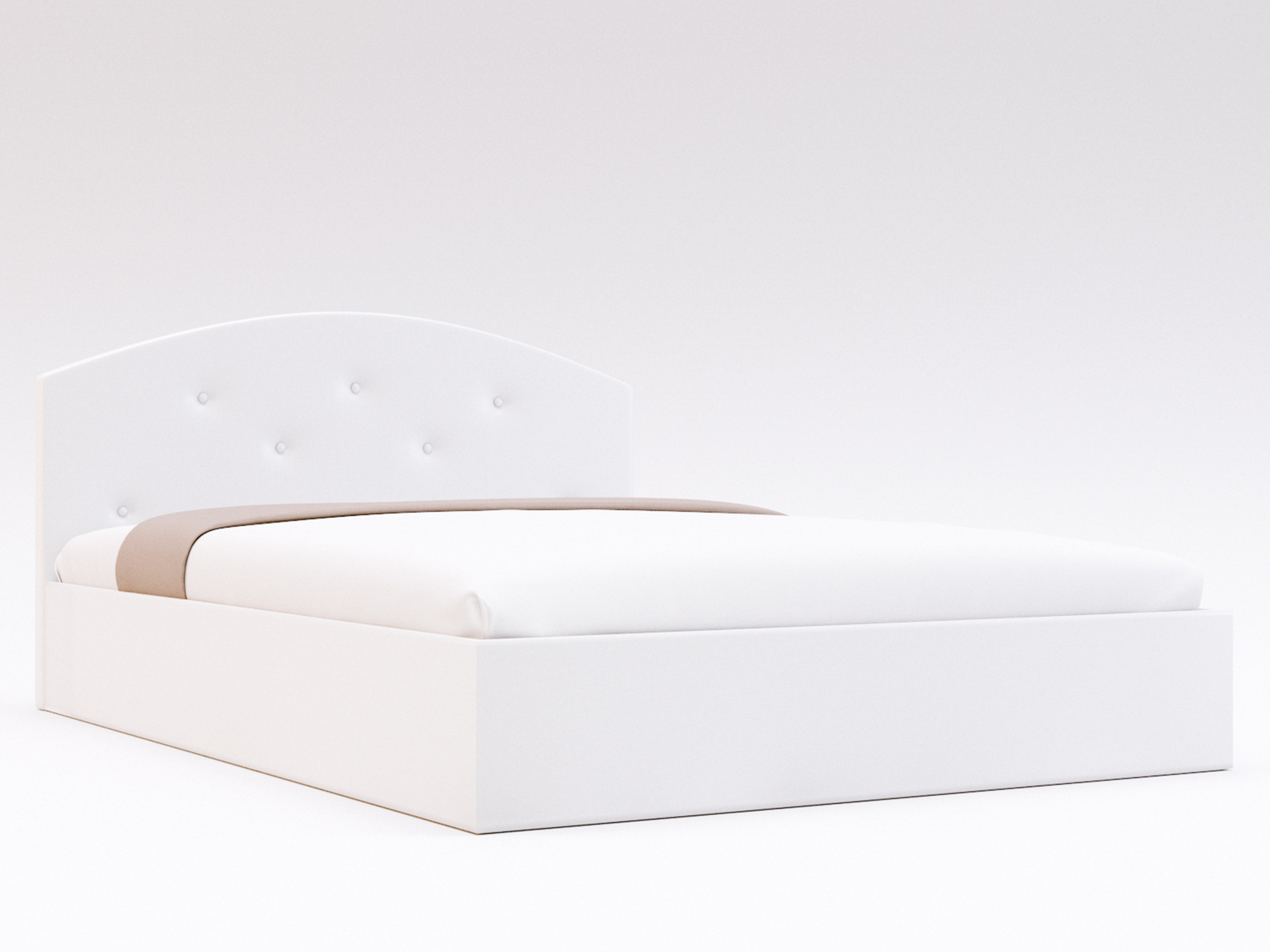 Кровать Лацио с ПМ (160х200) Белый, ДСП, МДФ кровать с настилом дсп наоми кр 11 160х200 белый глянец коричневый белый мдф
