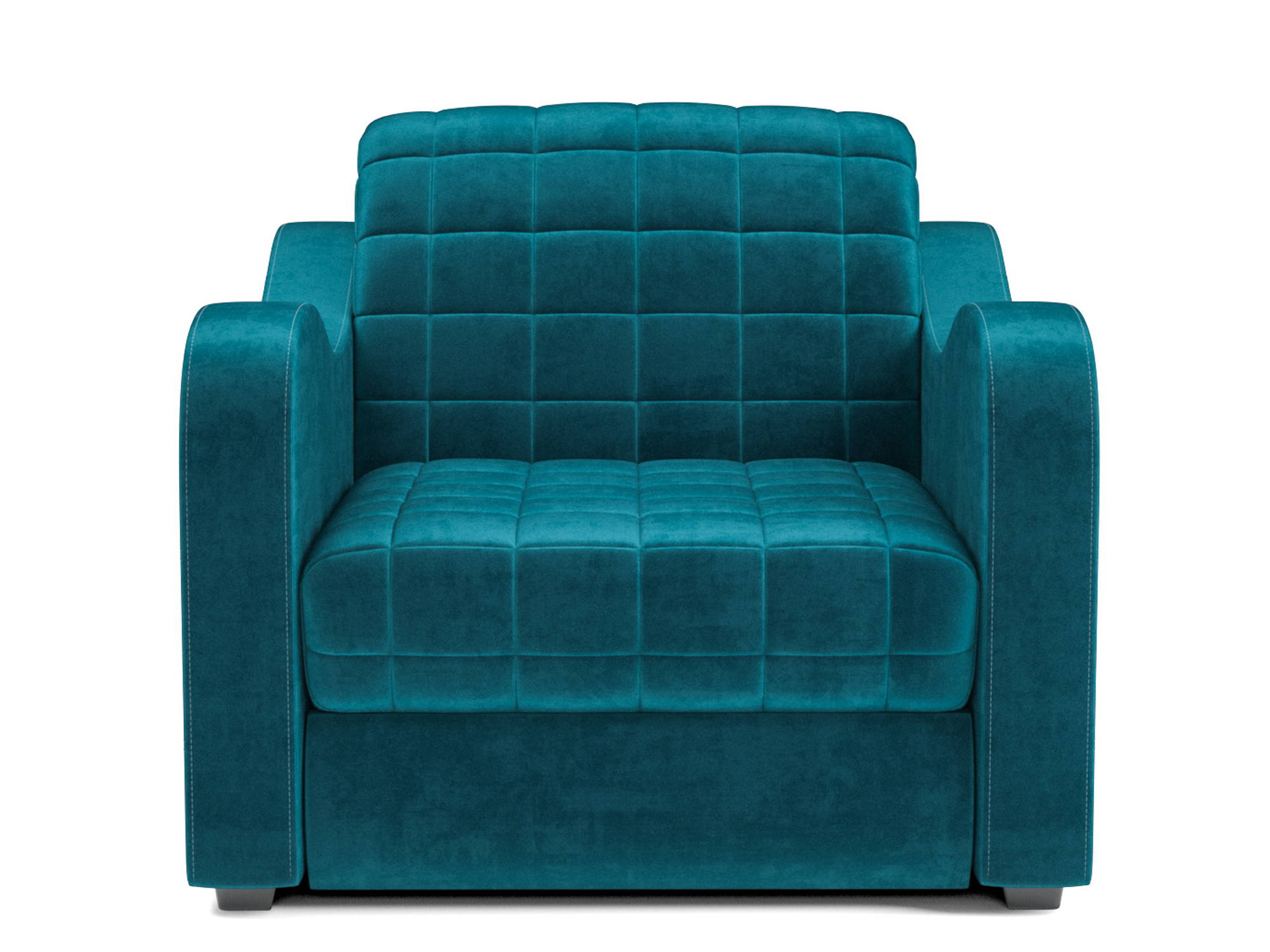 Кресло-кровать Барон №4 MebelVia Синий, Вельвет бархатного типа, ДСП, Металл, Массив сосны