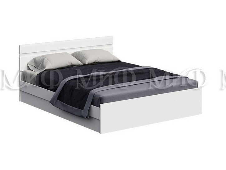 Нэнси New МДФ Кровать 140 (Белый глянец) Белый, ЛДСП кровать вегас 140х200 белый глянец белый коричневый темный мдф лдсп