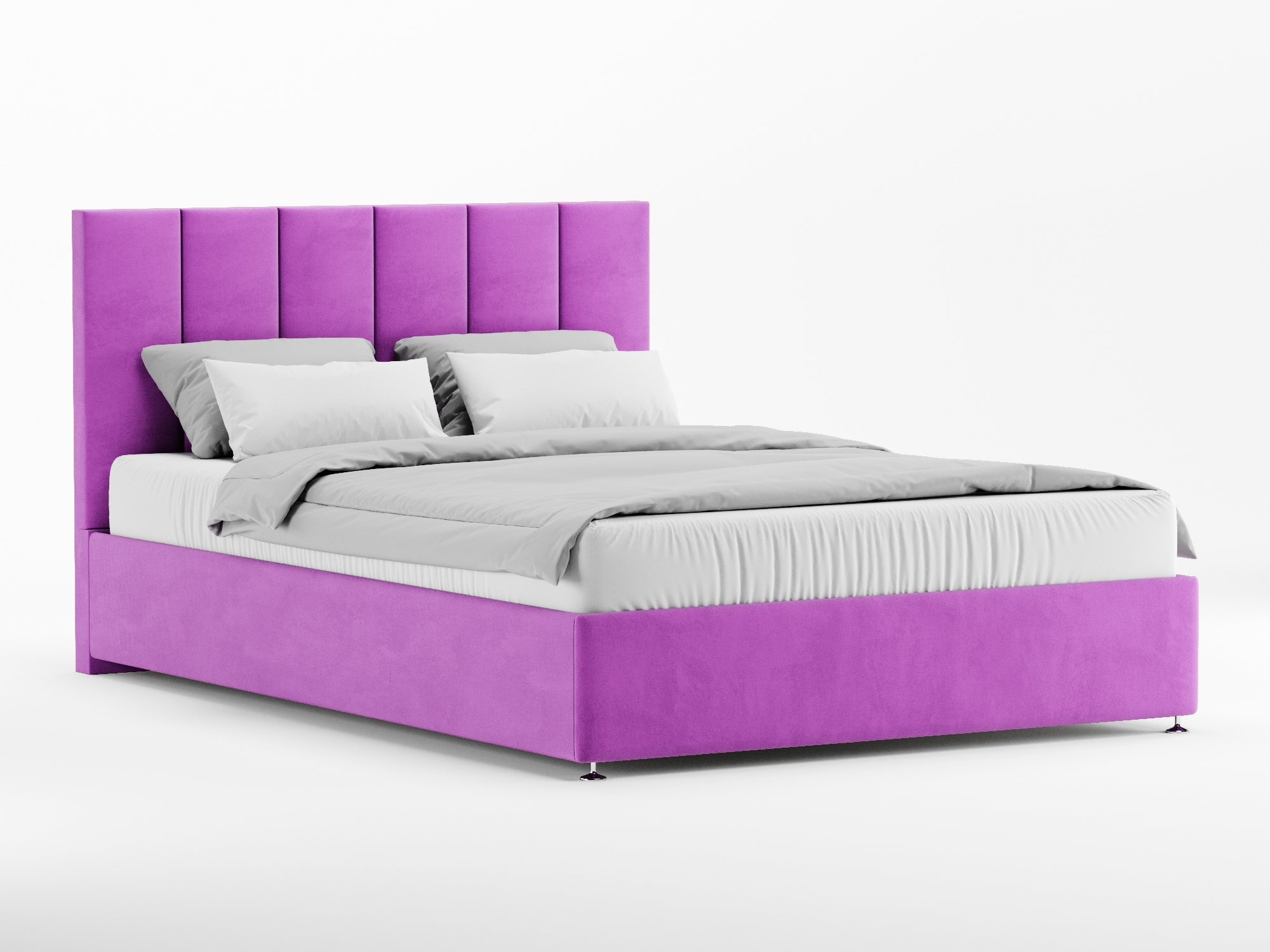 Кровать Трезо (160х200) с ПМ Фиолетовый, ДСП, МДФ кровать без основания сити 160х200 серо фиолетовый серый фиолетовый мдф лдсп