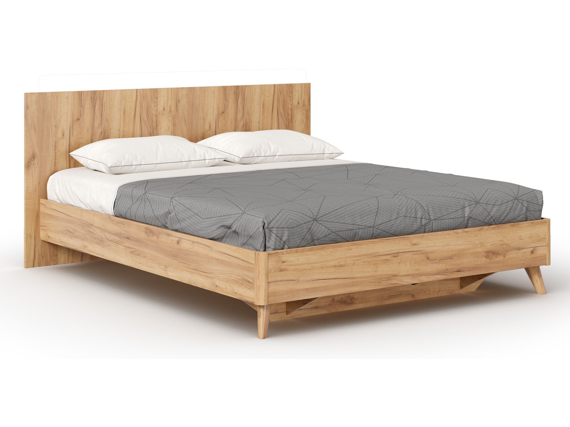 бетти кровать двуспальная 1600 мягкая с кроватным основанием серый ткань capri 24 Марта-2 Кровать двуспальная 1600 с кроватным основанием (Дуб золотой)