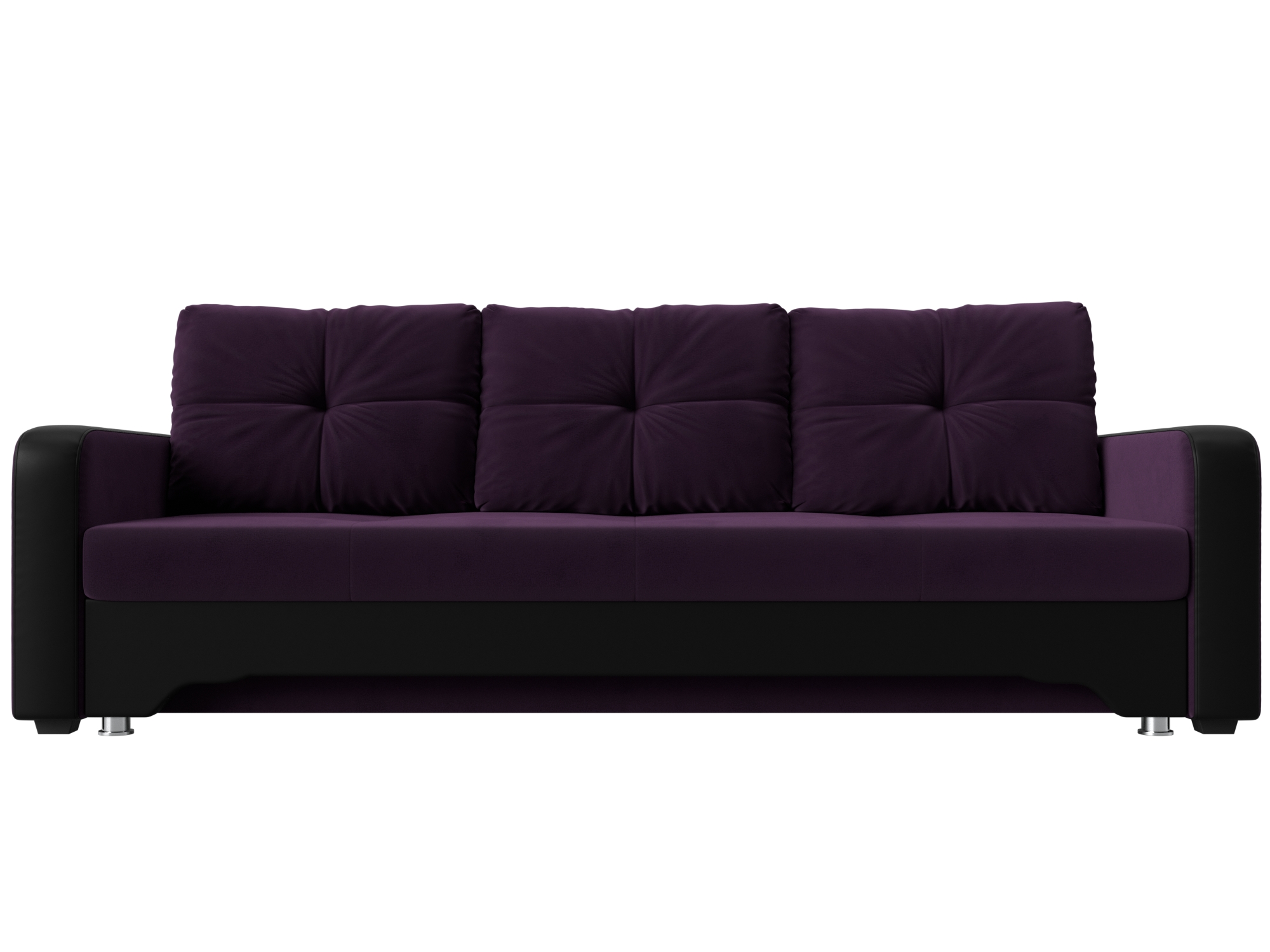 Диван Нолан 3 MebelVia Фиолетовый, Черный, Велюр, Экокожа, ЛДСП диван прямой ник 3 еврокнижка велюр экокожа