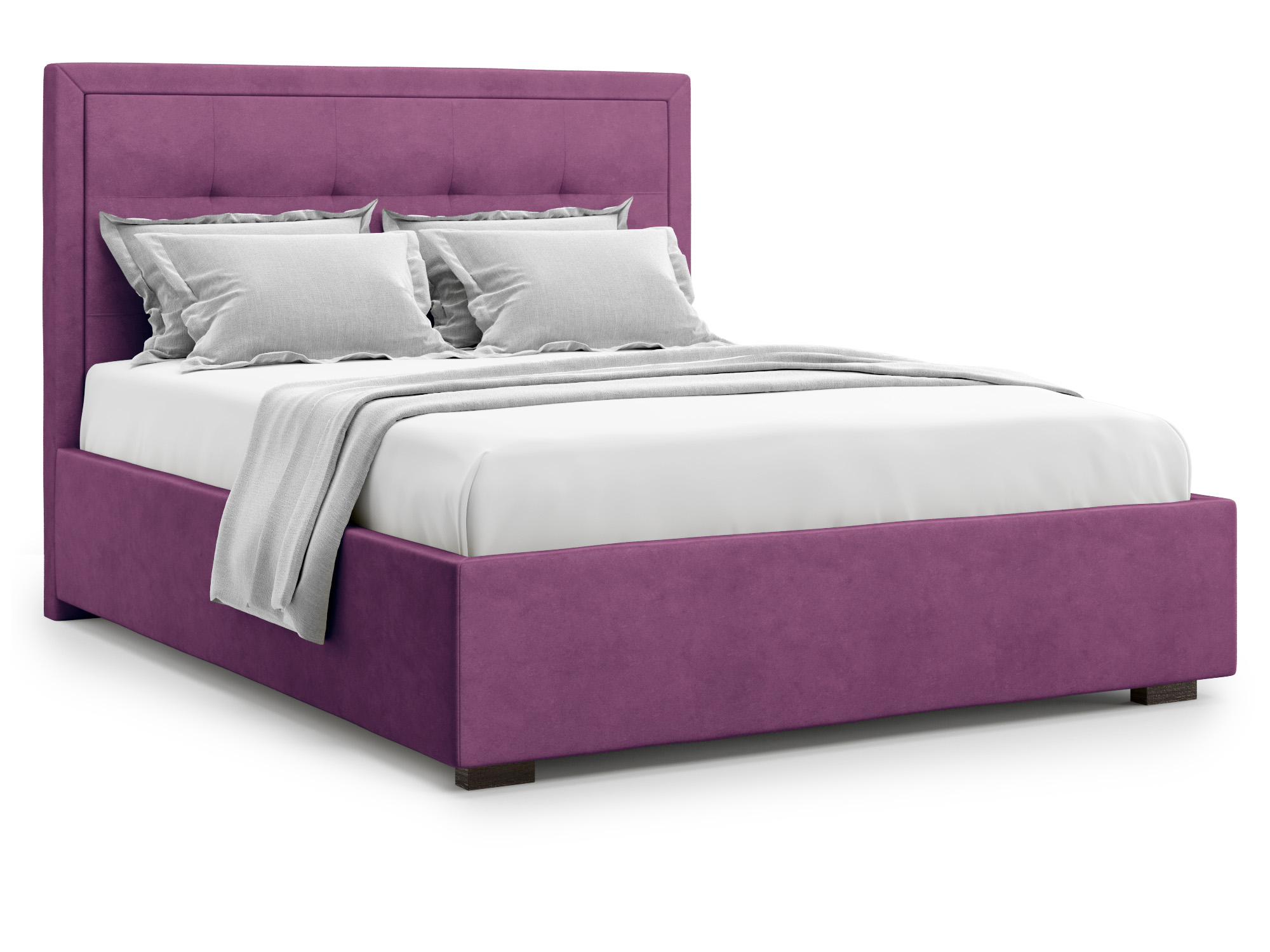 Кровать Komo без ПМ (140х200) Фиолетовый, ДСП кровать без основания элен 140х200 серо фиолетовый серый фиолетовый