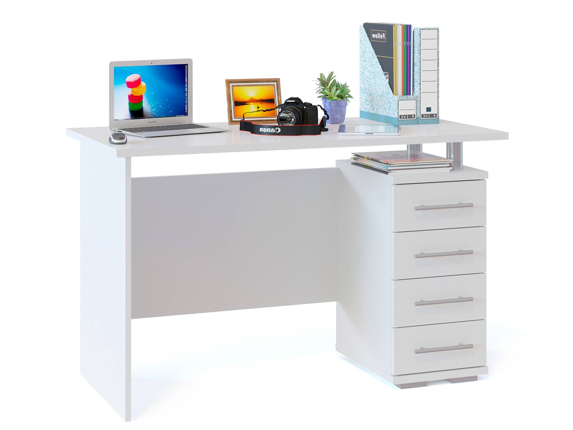 Компьютерный стол КСТ-106.1 Белый, ЛДСП стол компьютерный сокол кст 21 1 венге