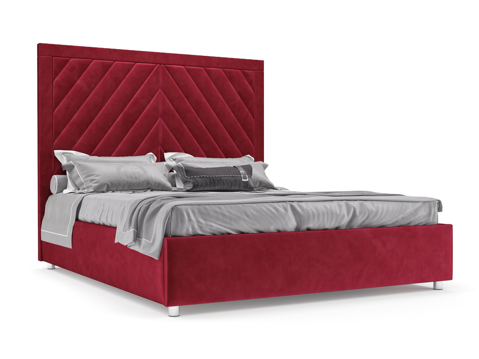 Кровать Мишель (160х190) Красный, ДСП, Брус сосны