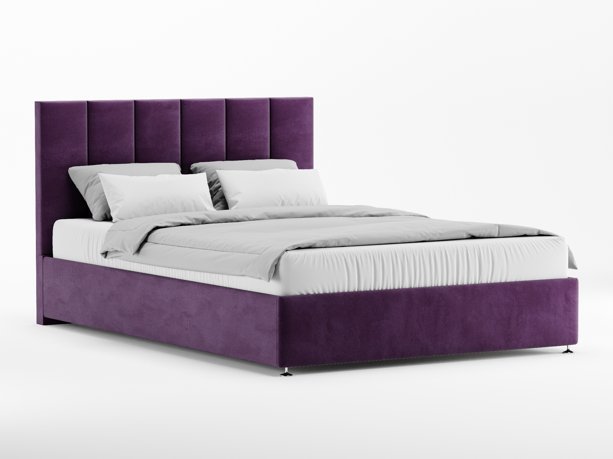 Кровать Трезо (160х200) с ПМ Темно-Феолетовый, ДСП, МДФ кровать без основания сити 160х200 серо фиолетовый серый фиолетовый мдф лдсп