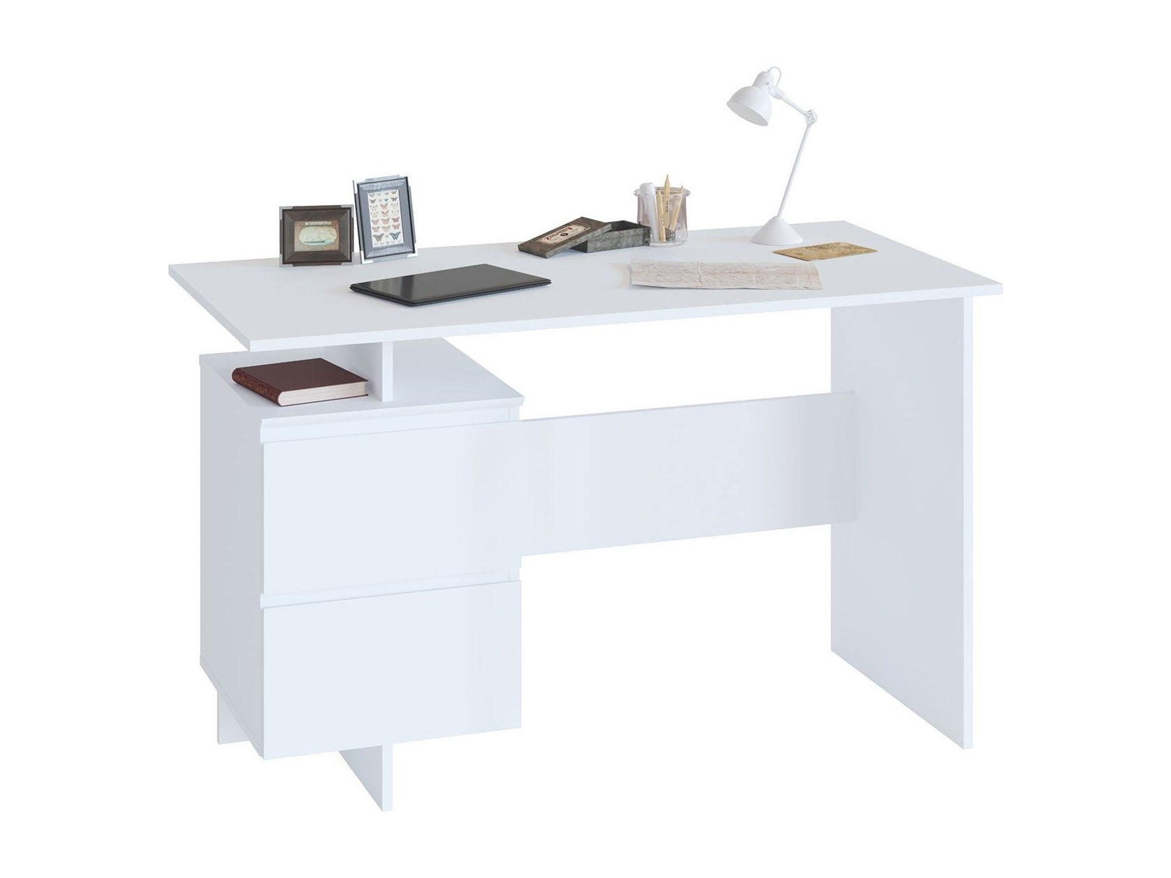 Письменный стол СПМ-19 (Белый) Белый, ЛДСП письменный стол спм 19 дуб юкон бежевый лдсп