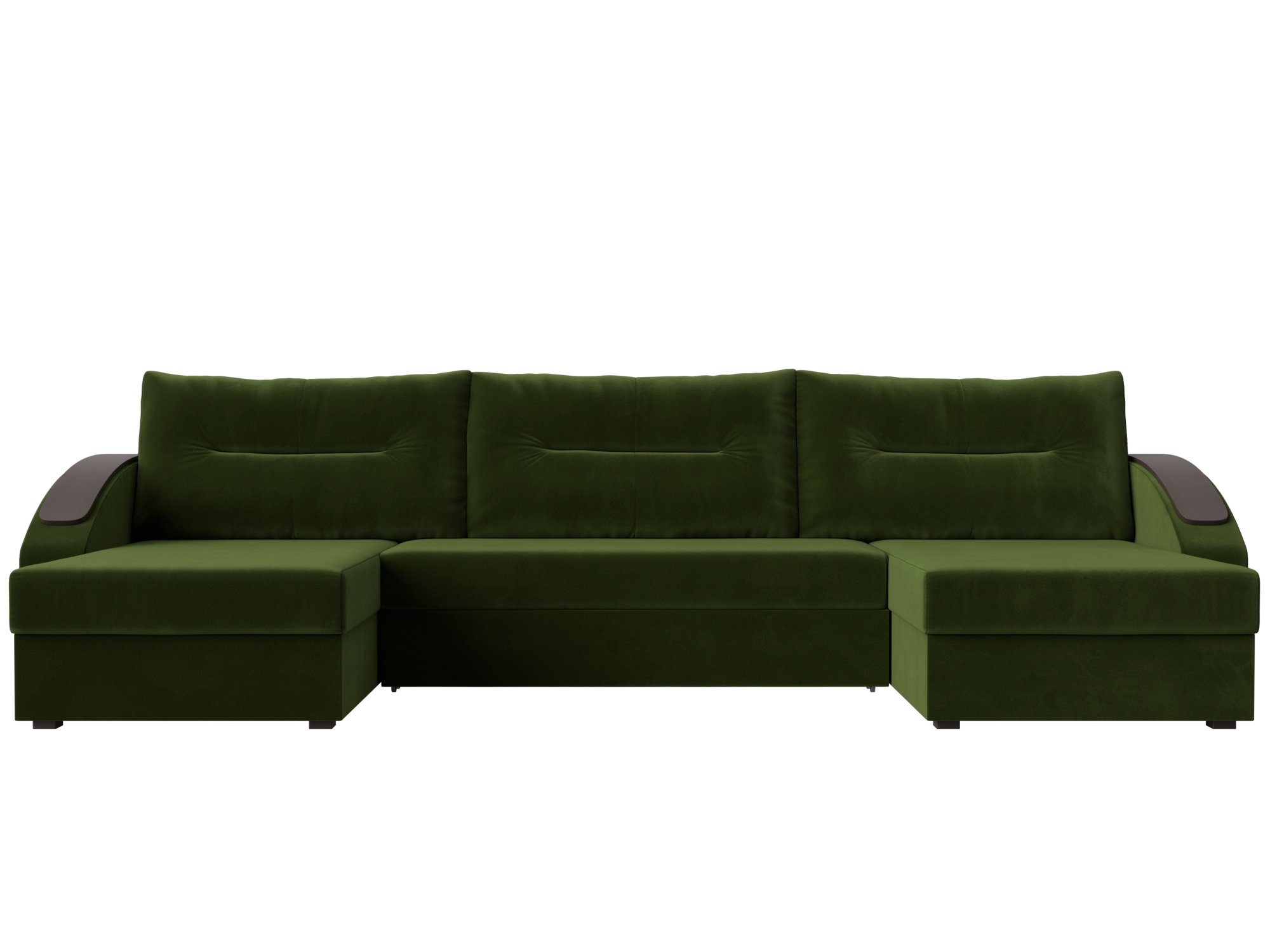 П-образный диван Канзас MebelVia Зеленый, Микровельвет, ЛДСП диван лига диванов канзас велюр зеленый п образный