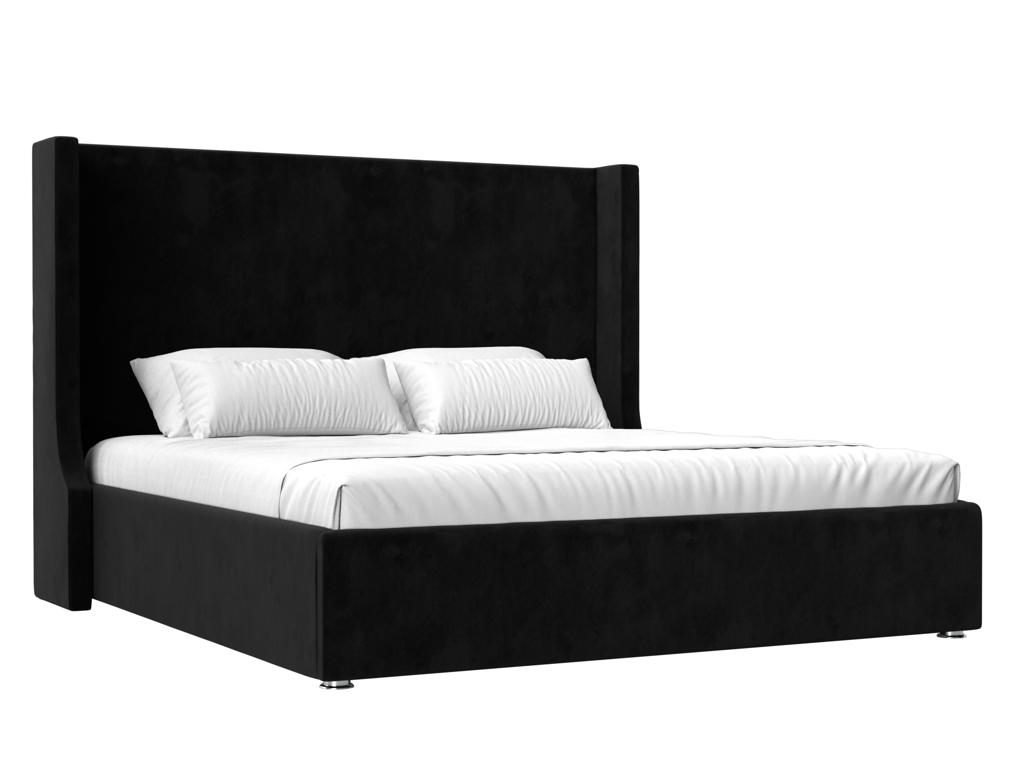 Кровать Ларго (160x200) Черный, ЛДСП