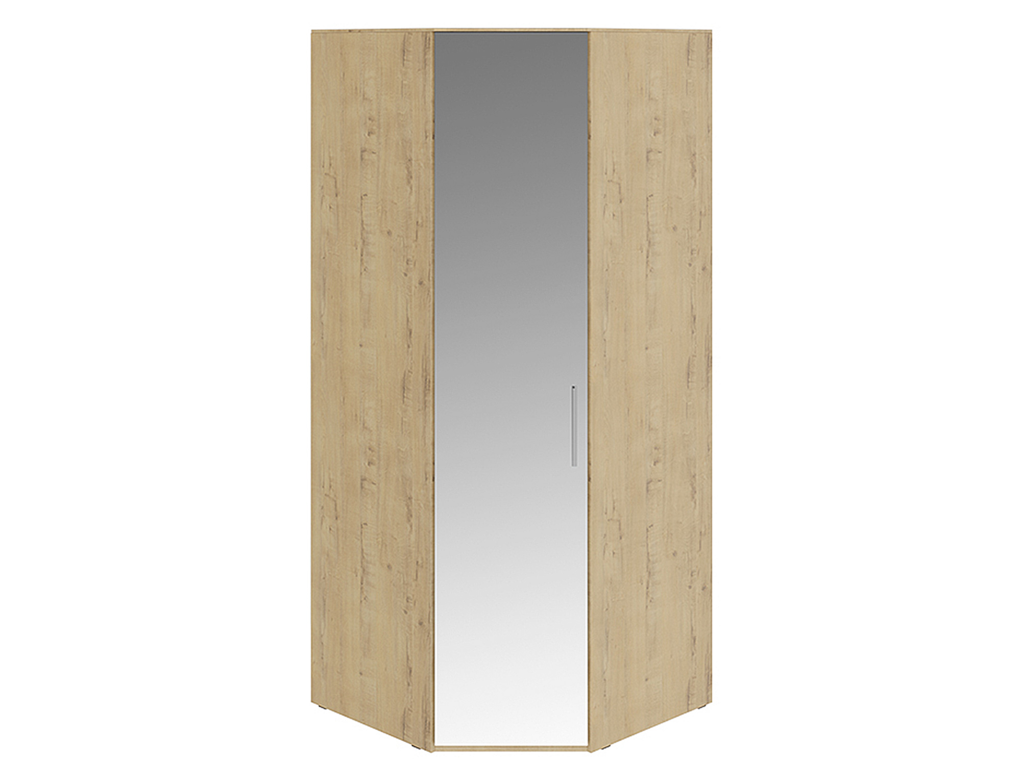 Шкаф угловой с 1 зеркальной дверью левый Николь Зеркало, , Бежевый, МДФ, ЛДСП шкаф угловой с зеркальной дверью глосс белый глянец белый мдф зеркало лдсп