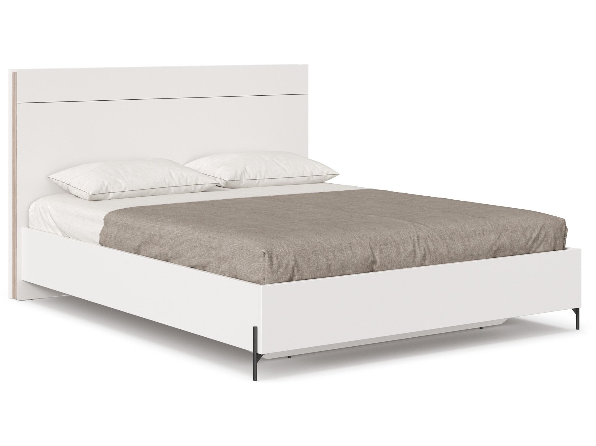 двуспальная кровать стандарт 1600 Лайт Кровать двуспальная 1600 с ортопедическим основанием (Белый/Дуб Маувелла)