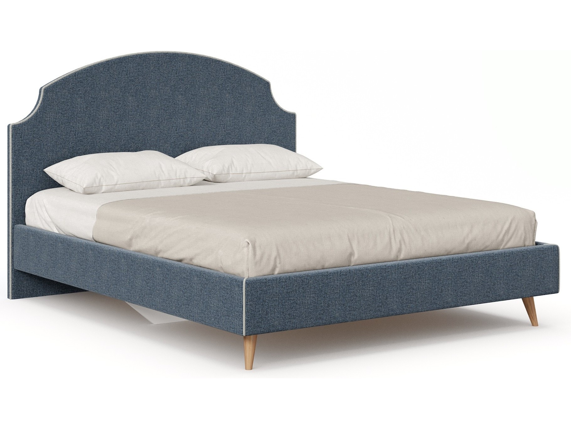 Карен Кровать 1600 с кроватным основанием (Синий/Светло-серый) бетти кровать двуспальная 1600 мягкая с кроватным основанием серый ткань capri 24