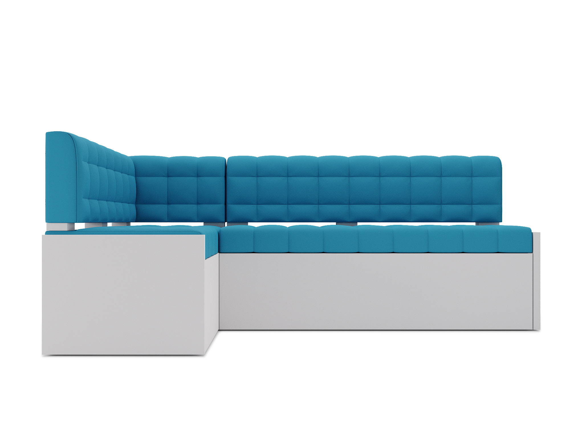 Кухонный угловой диван Гамбург Левый (90х162) Белый, ЛДСП, Брус сосны