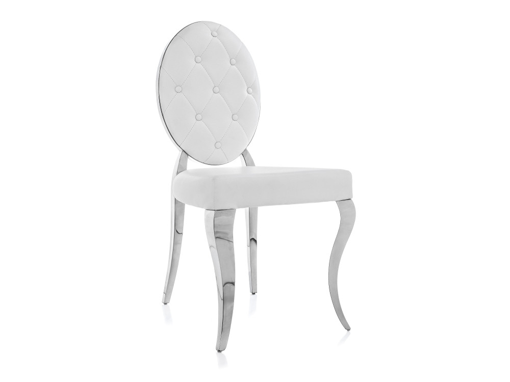 Odda белый Стул белый, Хромированный металл честер экокожа бежевая белый стул белый металл