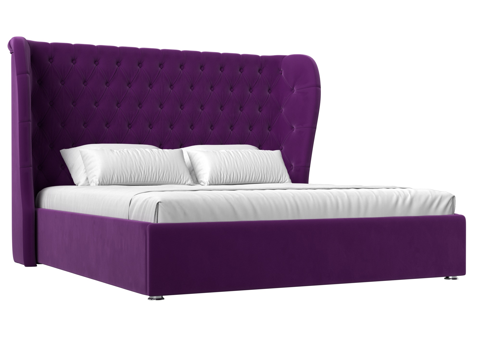 кровать лига диванов далия 200 микровельвет бежевый Кровать Далия (160х200) Фиолетовый, ЛДСП