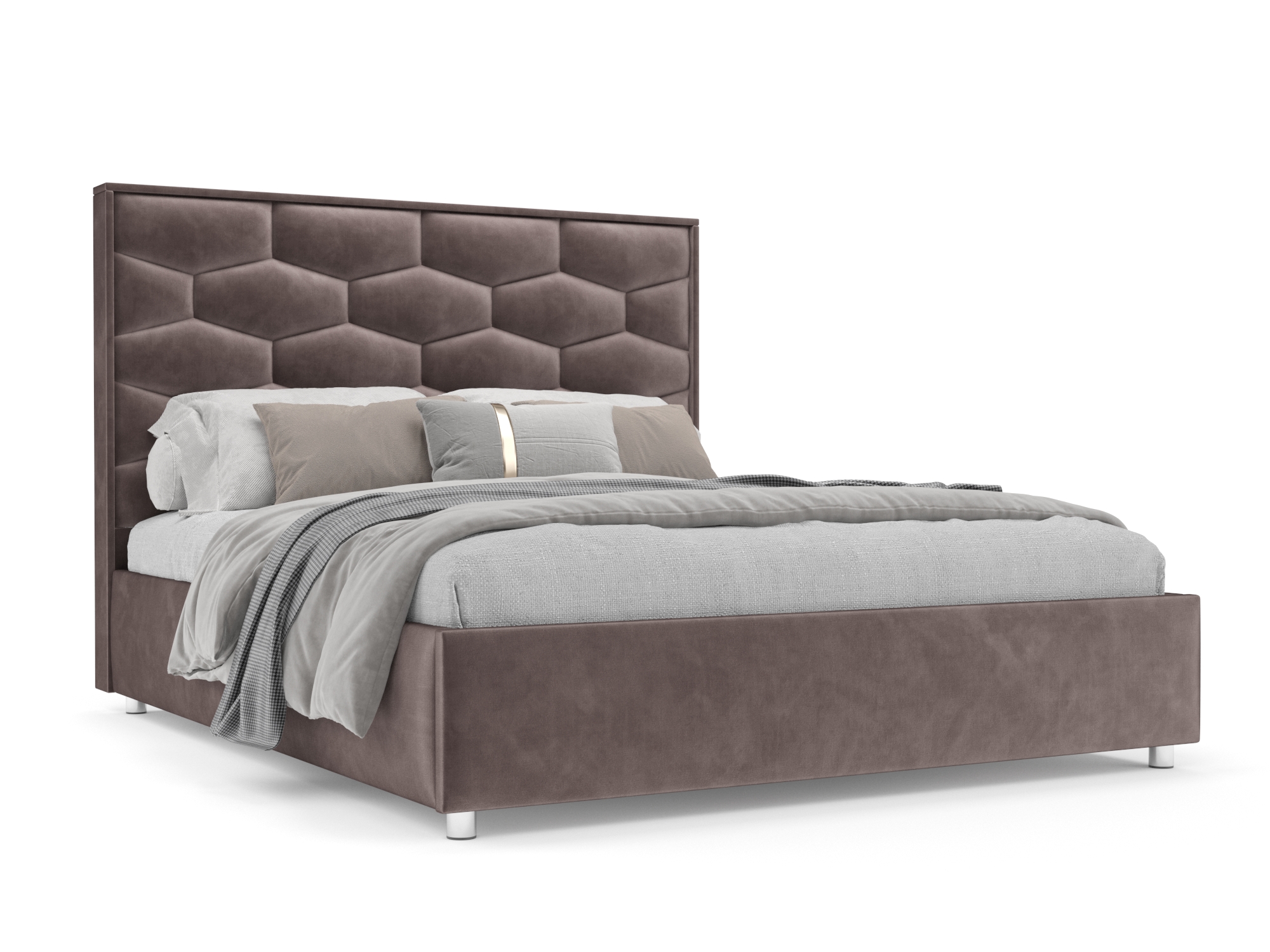 Кровать Рица (140х190) Серо-коричневый, ДСП, ДВП
