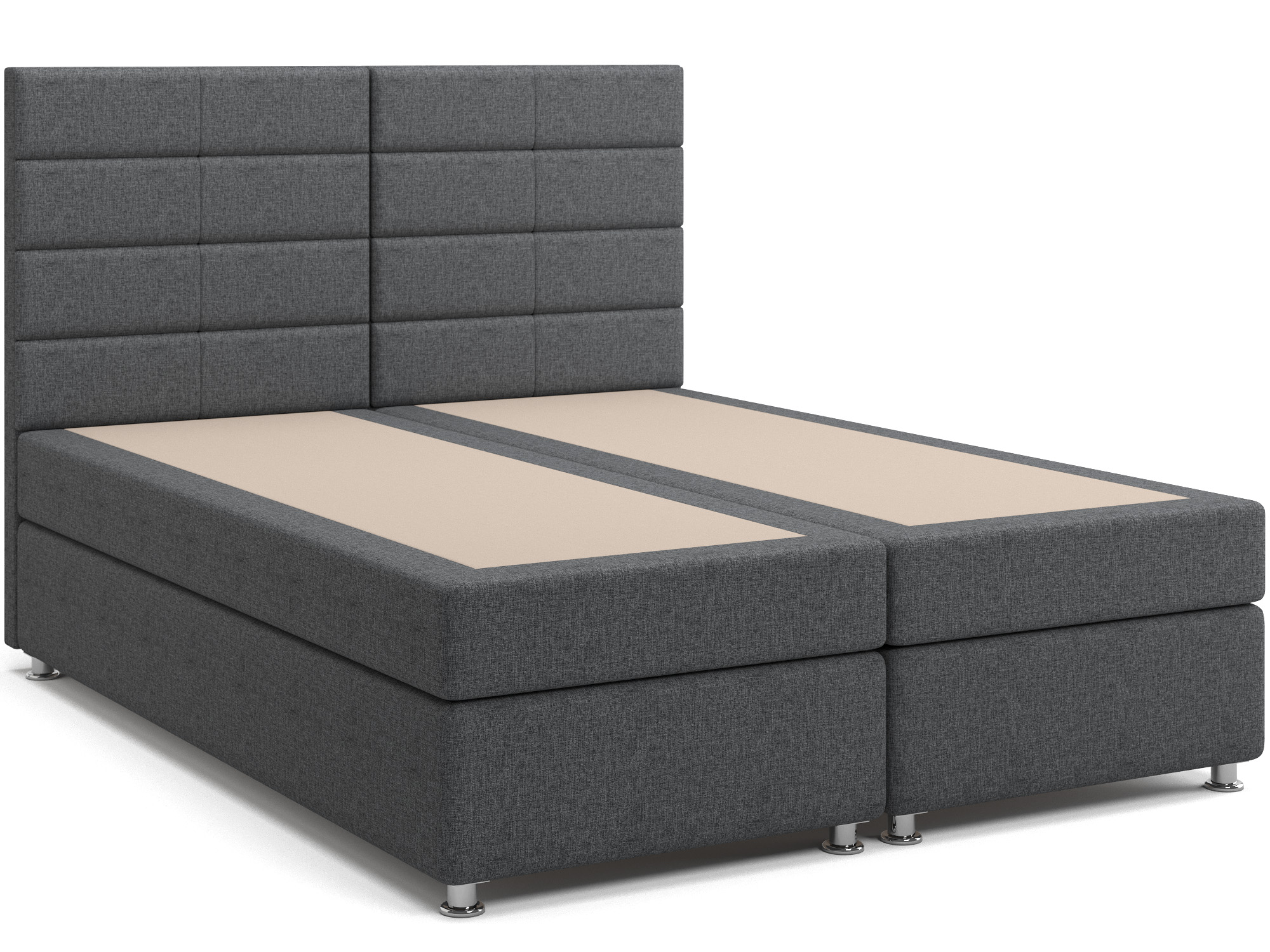 Кровать с матрасом и независимым пружинным блоком Гаванна (160х200) Box Spring Серый, ДСП, ДВП