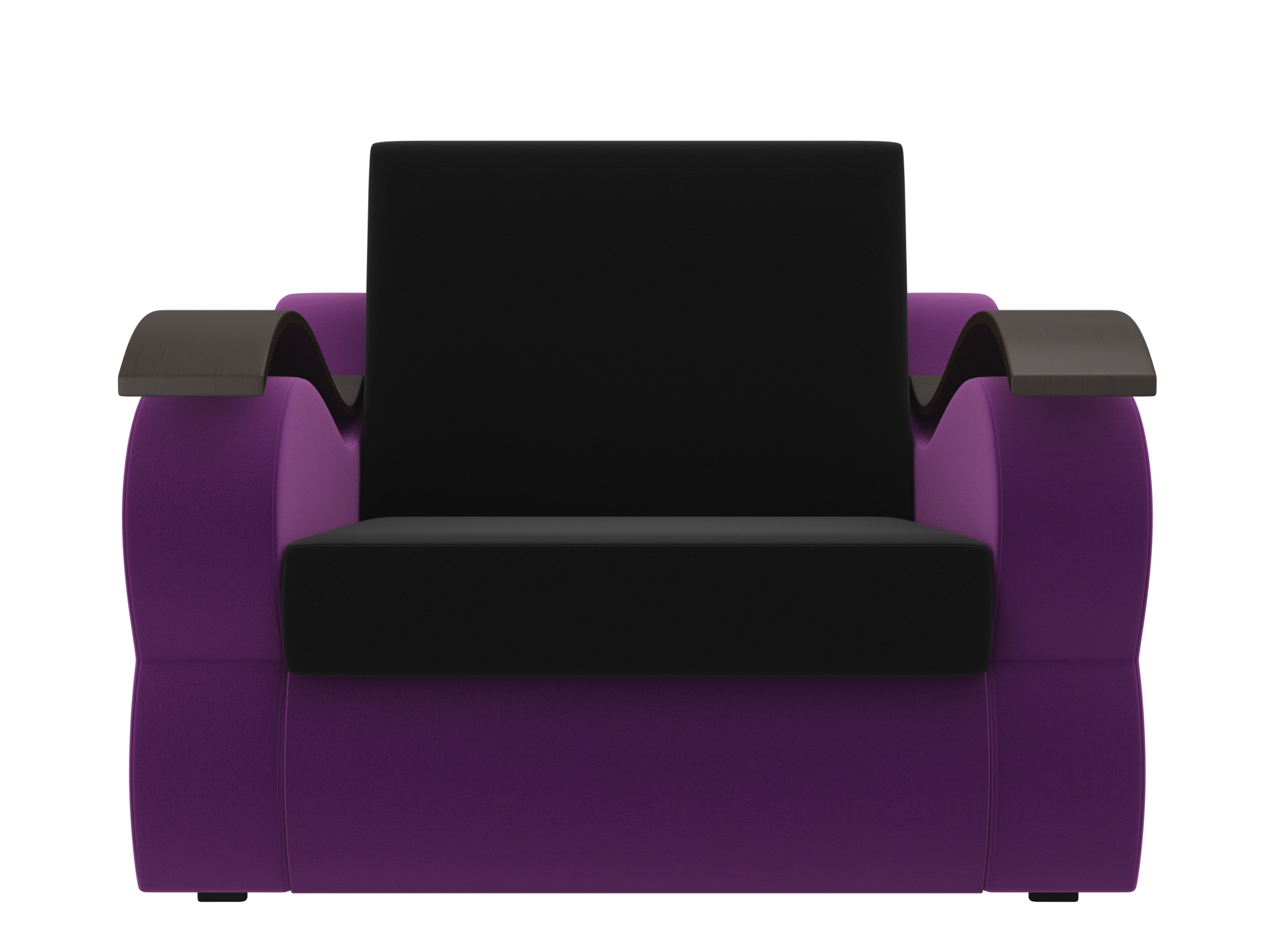 Кресло Меркурий (60х190) MebelVia Фиолетовый, Черный, Микровельвет, ДСП, ЛДСП кресло меркурий 60х190 mebelvia белый черный экокожа лдсп