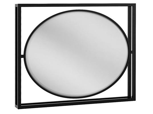 Зеркало Loft Графит Черный муар, Черный, МДФ, пленки (Renolit), Стальная труба