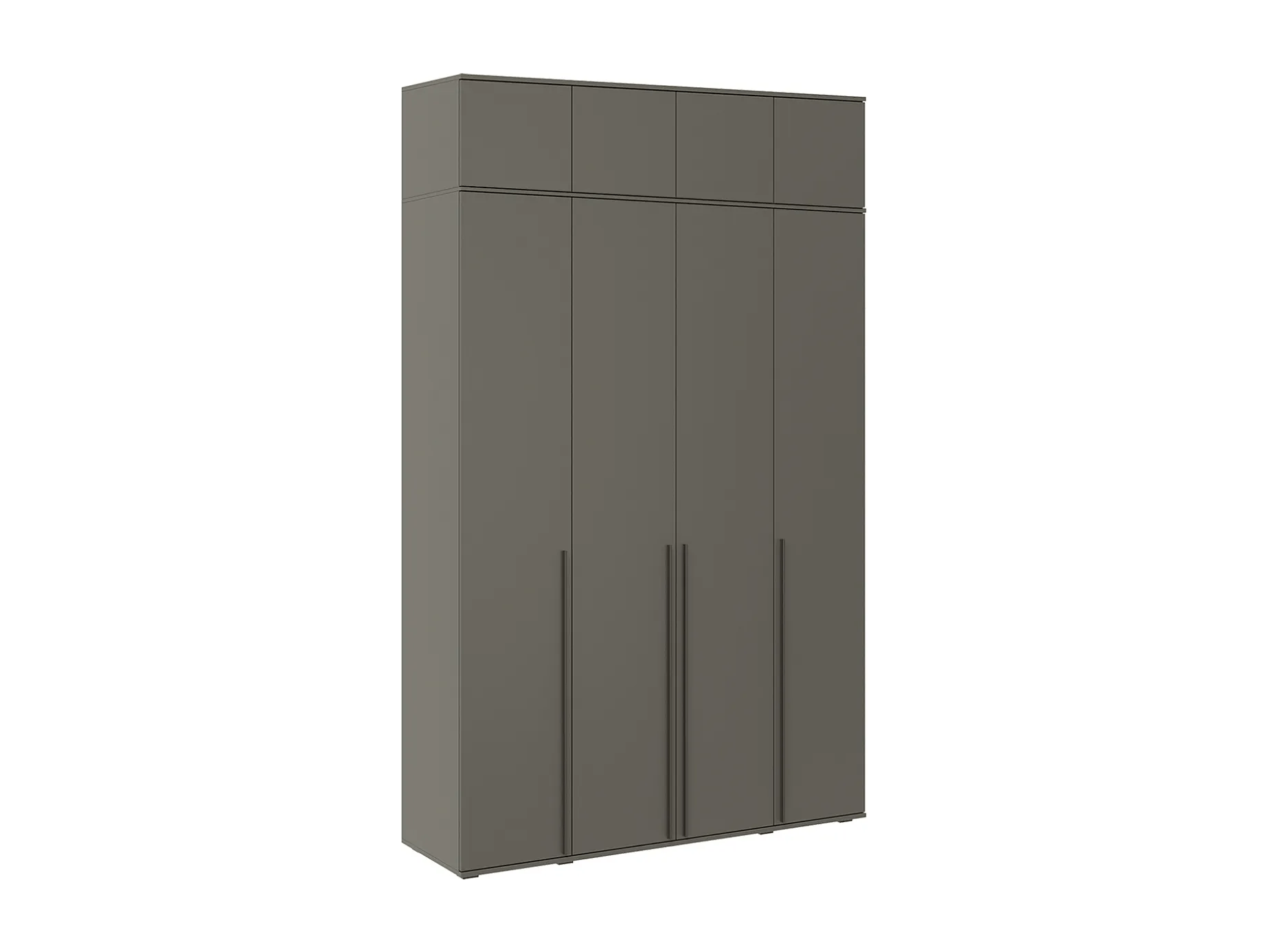 Норд Шкаф 4-х створчатый 1600 + Норд Антресоль к шкафу (1600) (графит) Черный, ЛДСП шкаф 3 х створчатый с антресолью норд графит серый