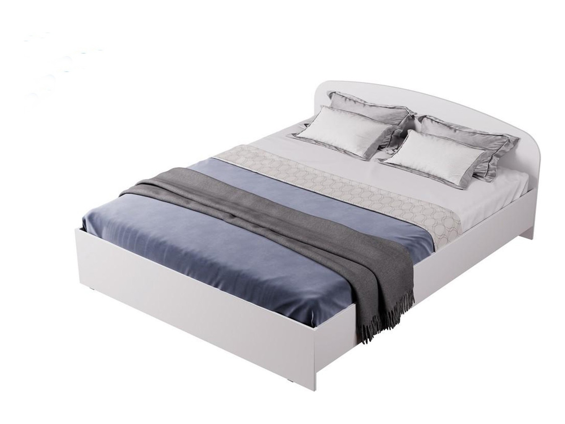 Кровать Хлоя КР-005 160 (Белый) Белый, ЛДСП кровать с реечным настилом инстайл кр 04 160х200 белый лдсп