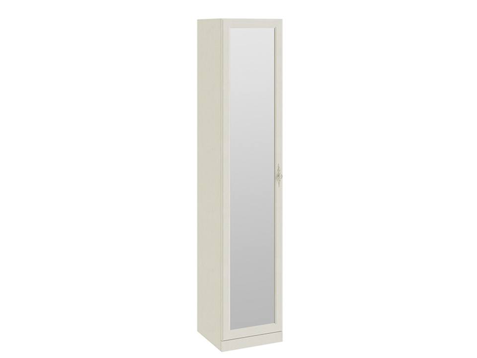 Шкаф для белья с 1 зеркальной дверью Лючия Штрихлак, Белый, МДФ, Зеркало, ЛДСП шкаф пенал с одной зеркальной дверью oktava клен бежевый лдсп зеркало