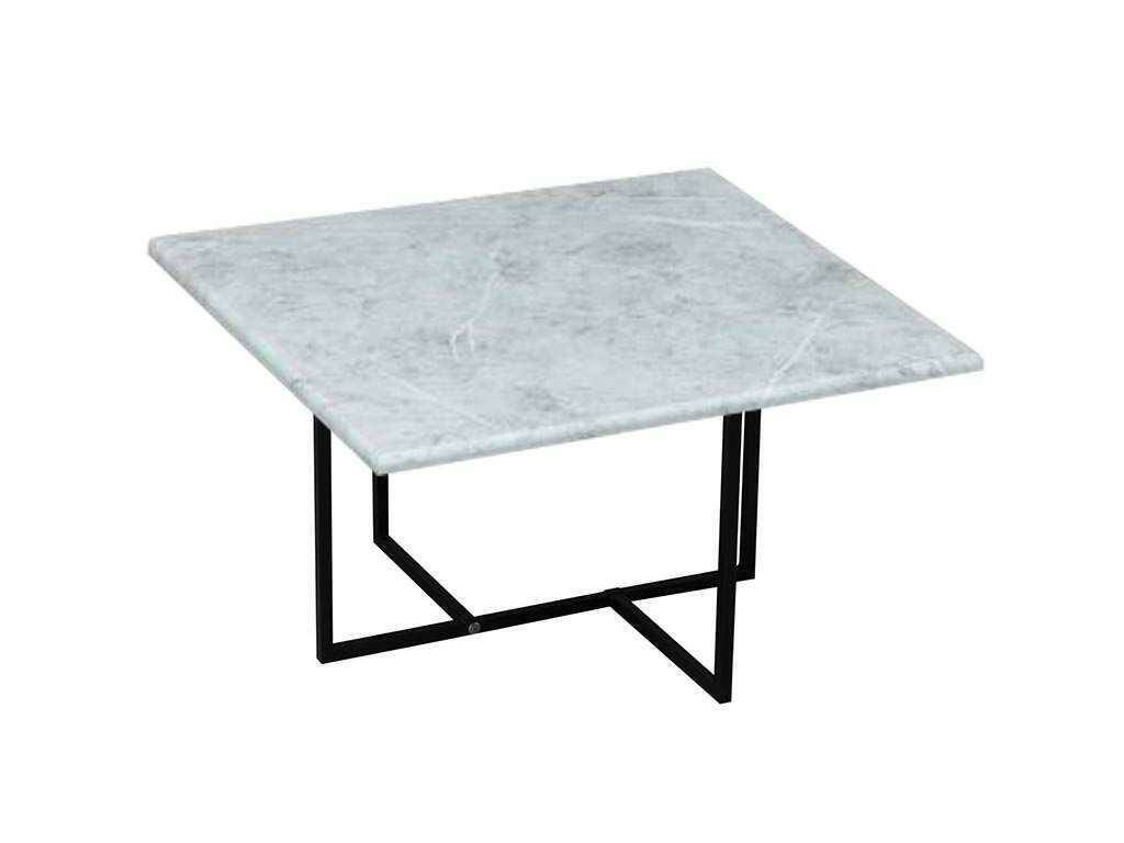 Скарлетт стол журнальный квадратный Белый мрамор/черный Черный, Металл манеттия мрамор белый журнальный стол черный металл