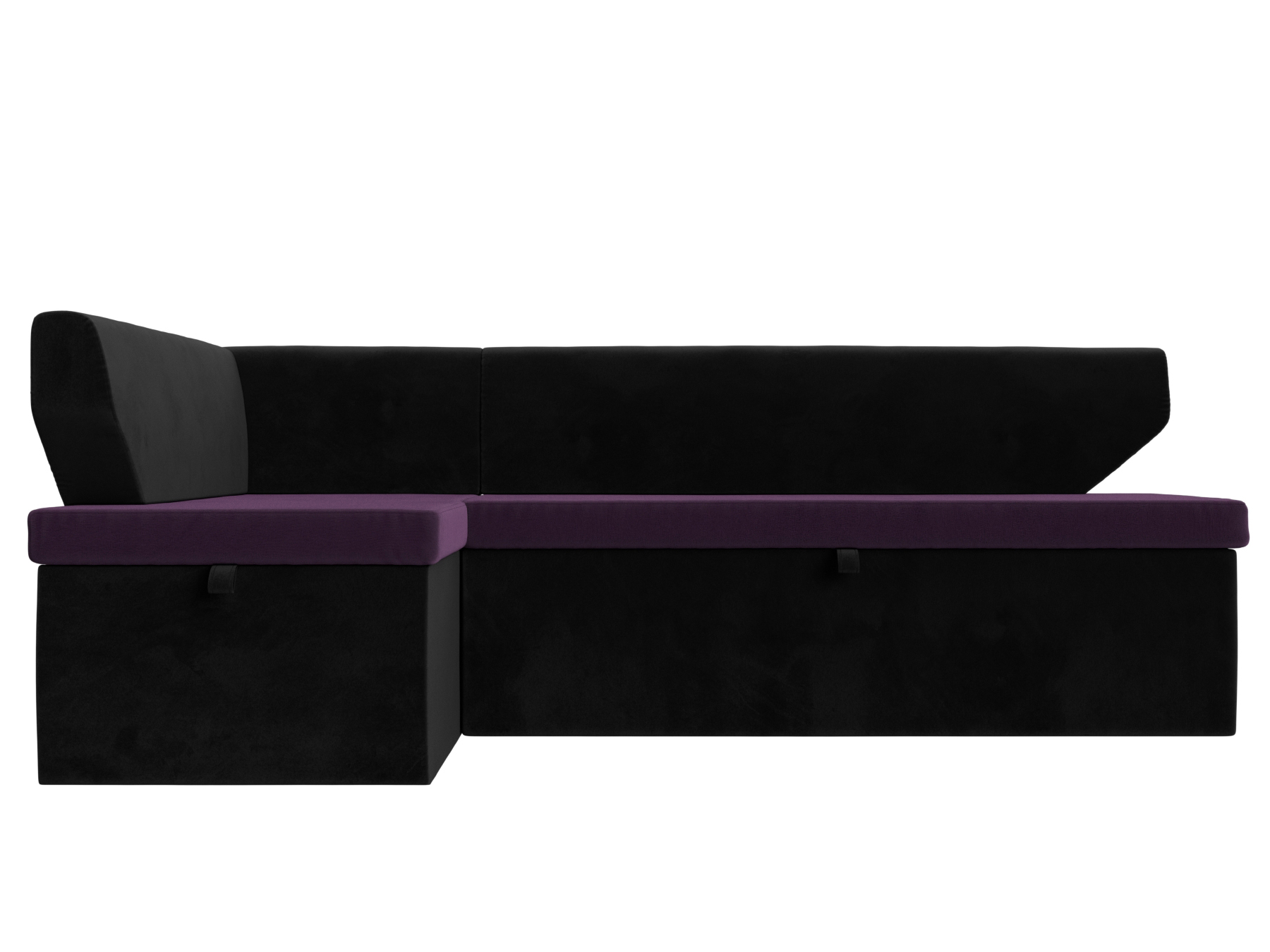 Кухонный угловой диван Омура Левый Фиолетовый, Черный, ЛДСП кухонный угловой диван артмебель мирта велюр фиолетовый левый угол