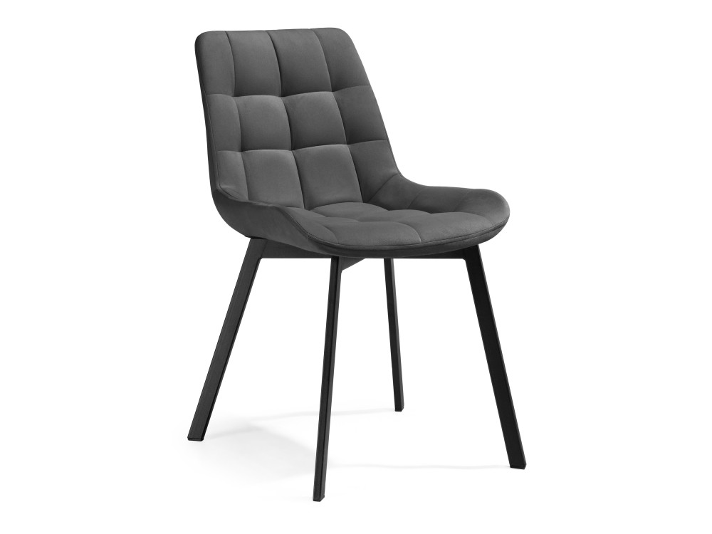 Челси черный / темно-серый Стул Черный, Окрашенный металл байя кожзам темно серый черный матовый стул деревянный серый окрашенный металл
