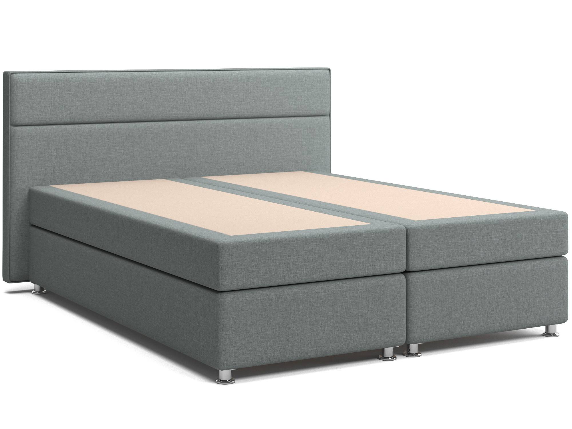 Кровать с матрасом и зависимым пружинным блоком Марта (160х200) Box Spring Серый, ДСП, ДВП