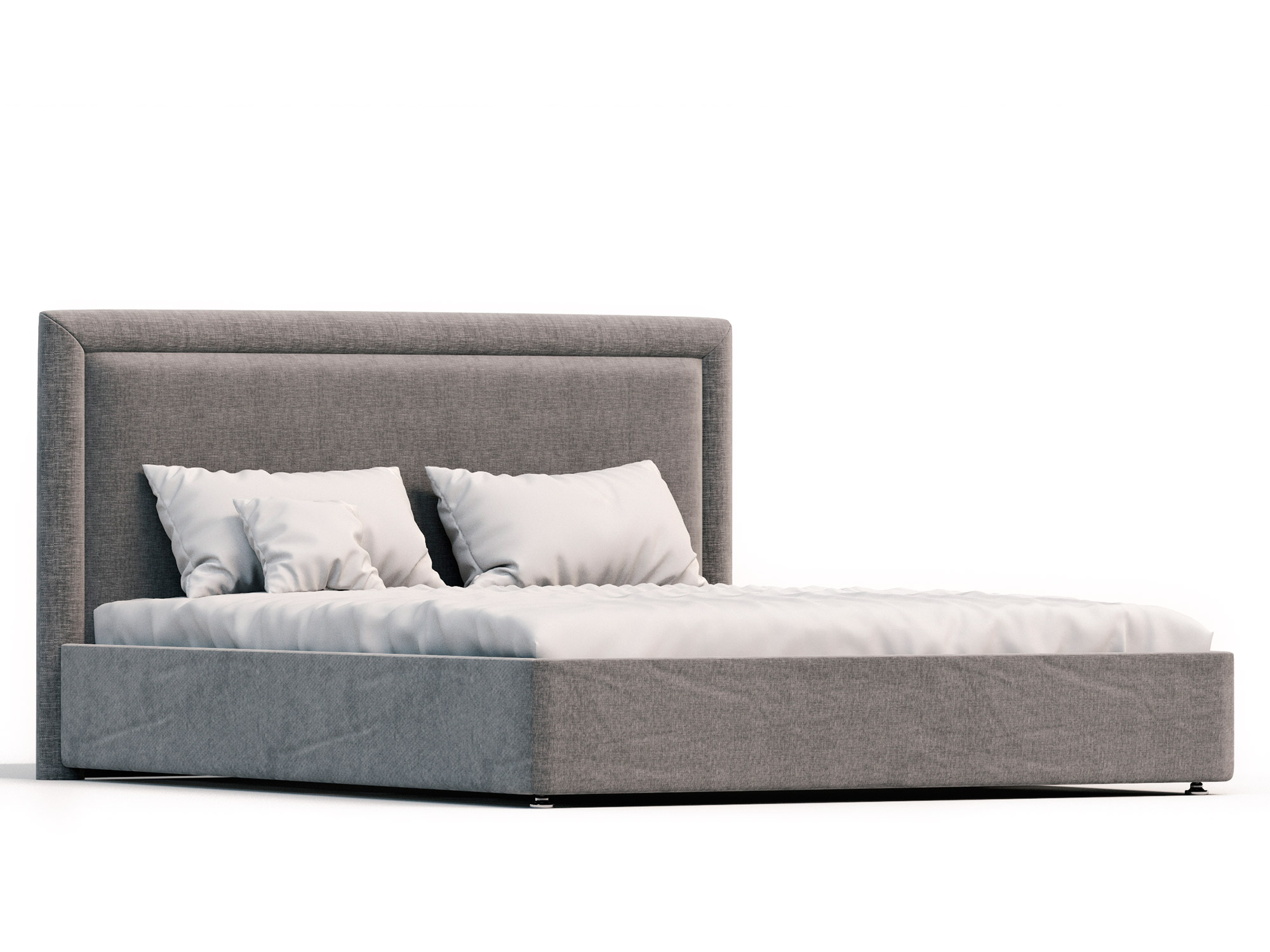 Кровать Тиволи Лайт (200х200) Серый, ДСП, МДФ