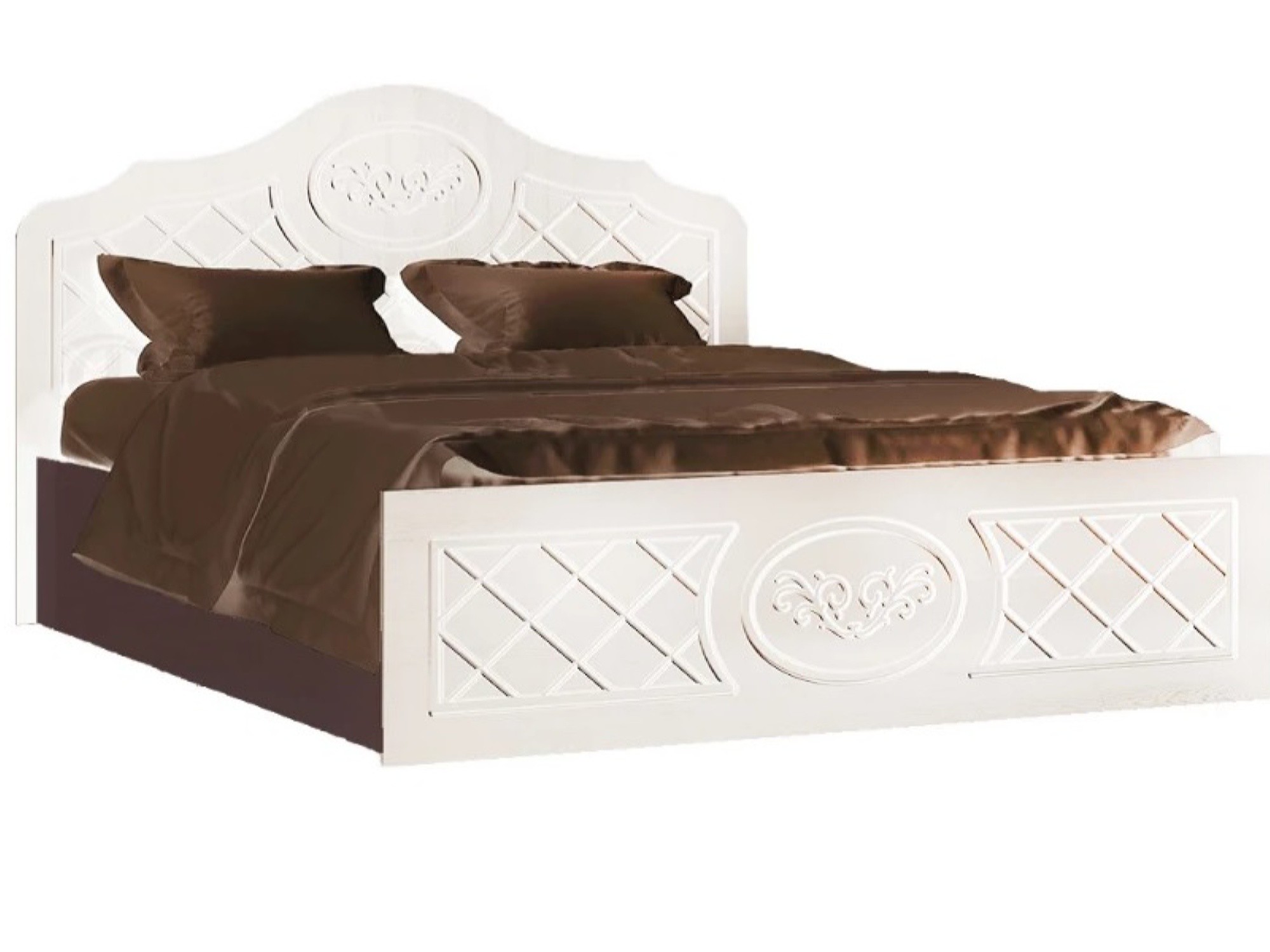 Престиж Кровать 140 (Венге шоколад / Жемчуг) Белый, МДФ, ЛДСП с г престиж кровать 1 6м шоколад венге венге шоколад жемчуг белый лдсп