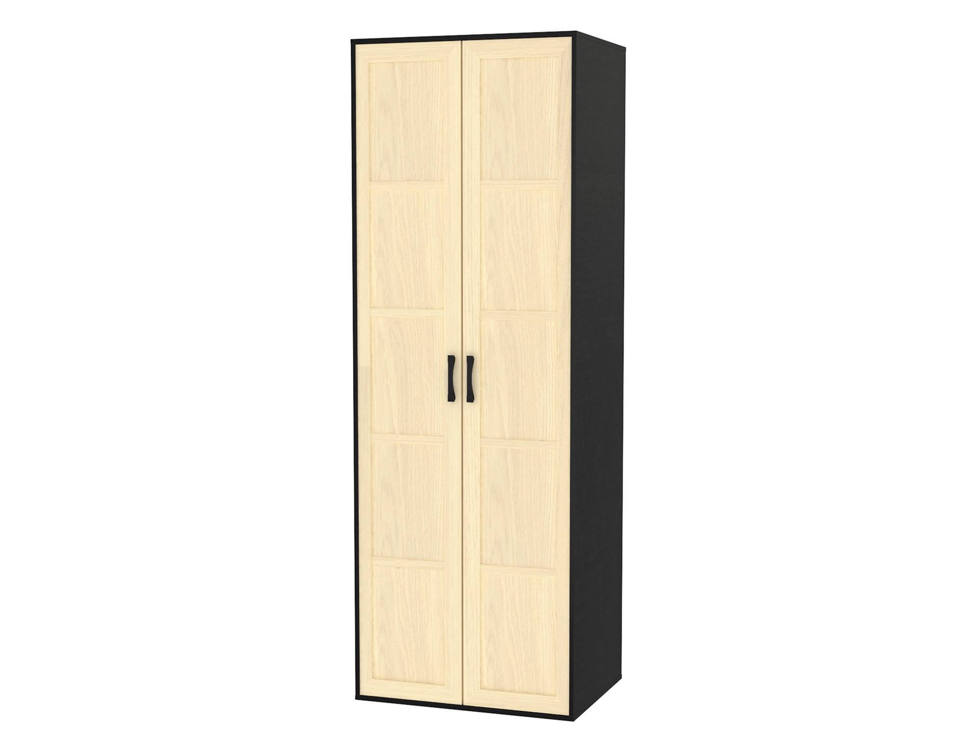 Шкаф 2-х дверный Норфолк (Британика) Светлый, Белый, Черный, КДСП, ЛДСП
