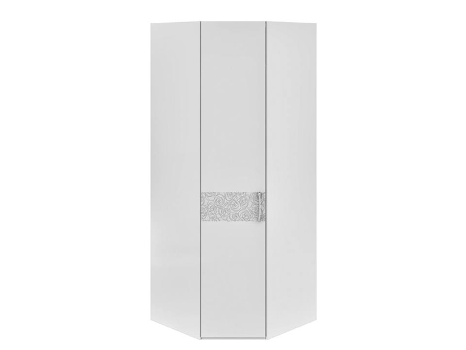 Шкаф угловой Амели (левый) Белый глянец, Белый, МДФ, ЛДСП шкаф для белья и одежды амели 3 левый белый зеркало лдсп
