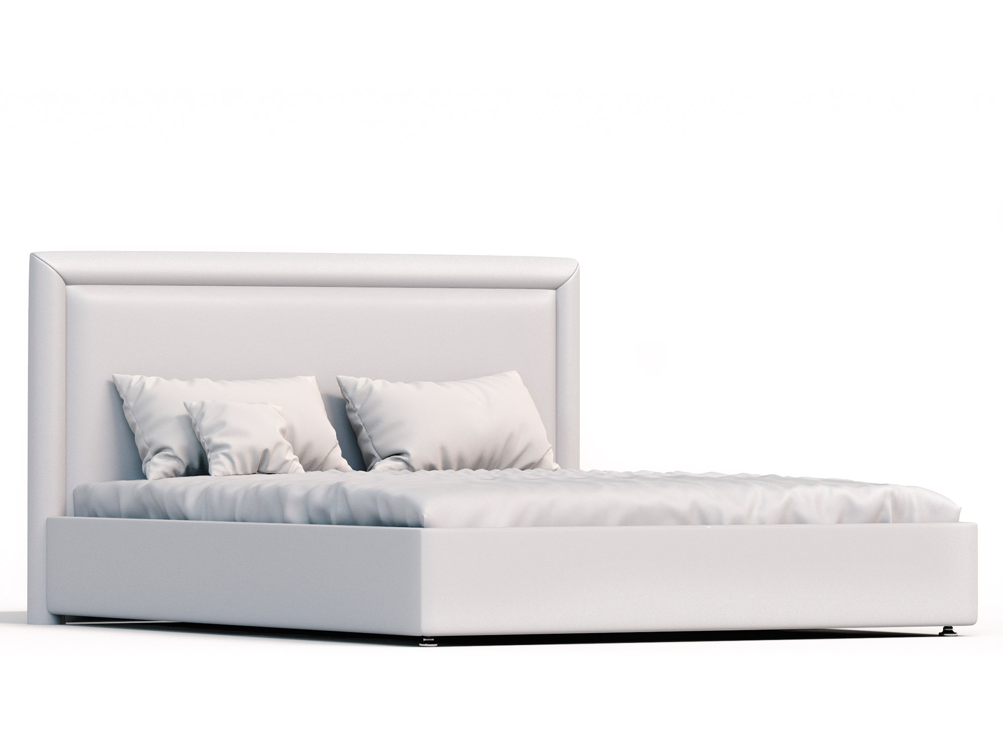 Кровать Тиволи Лайт с ПМ (160х200) Белый, ДСП, МДФ кровать с настилом дсп наоми кр 11 160х200 белый глянец коричневый белый мдф