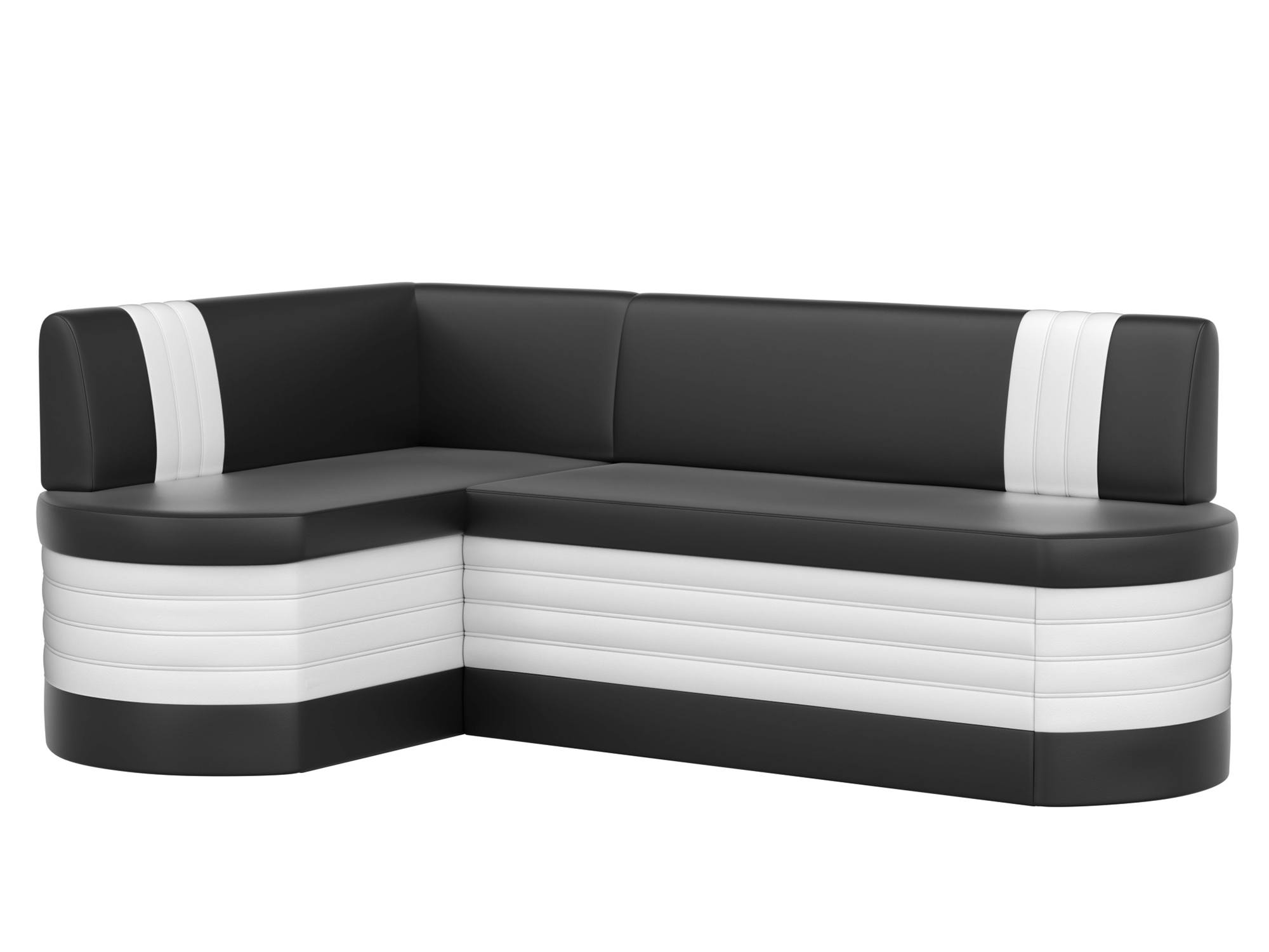 Кухонный угловой диван Токио Левый Черный, Белый, Фанера кухонный угловой диван мебелико кристина эко кожа бело черный левый
