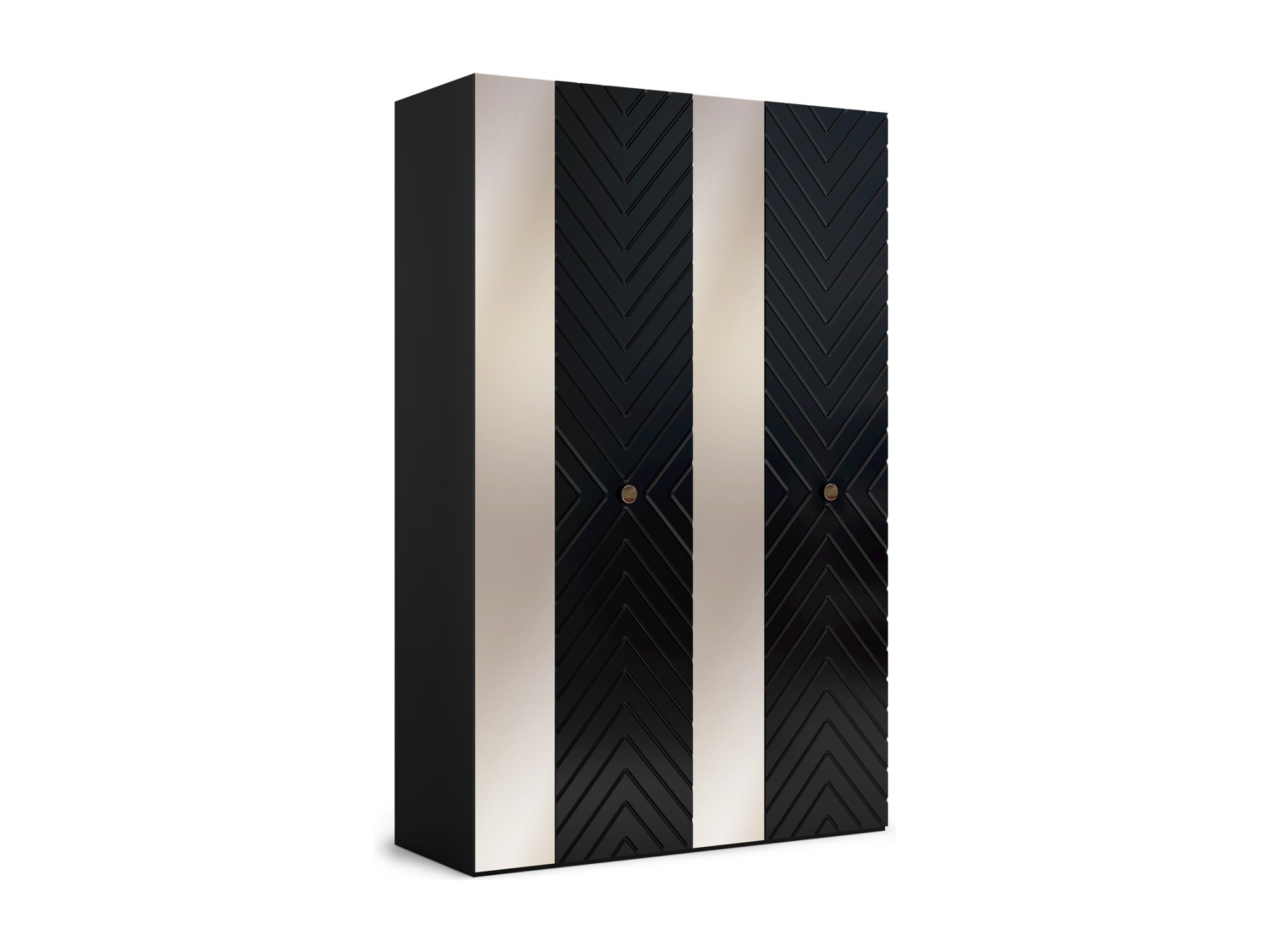 цена Шкаф 1400 (с фасадами) Марсель (Глянец черный, Черный) МДФ, ЛДСП