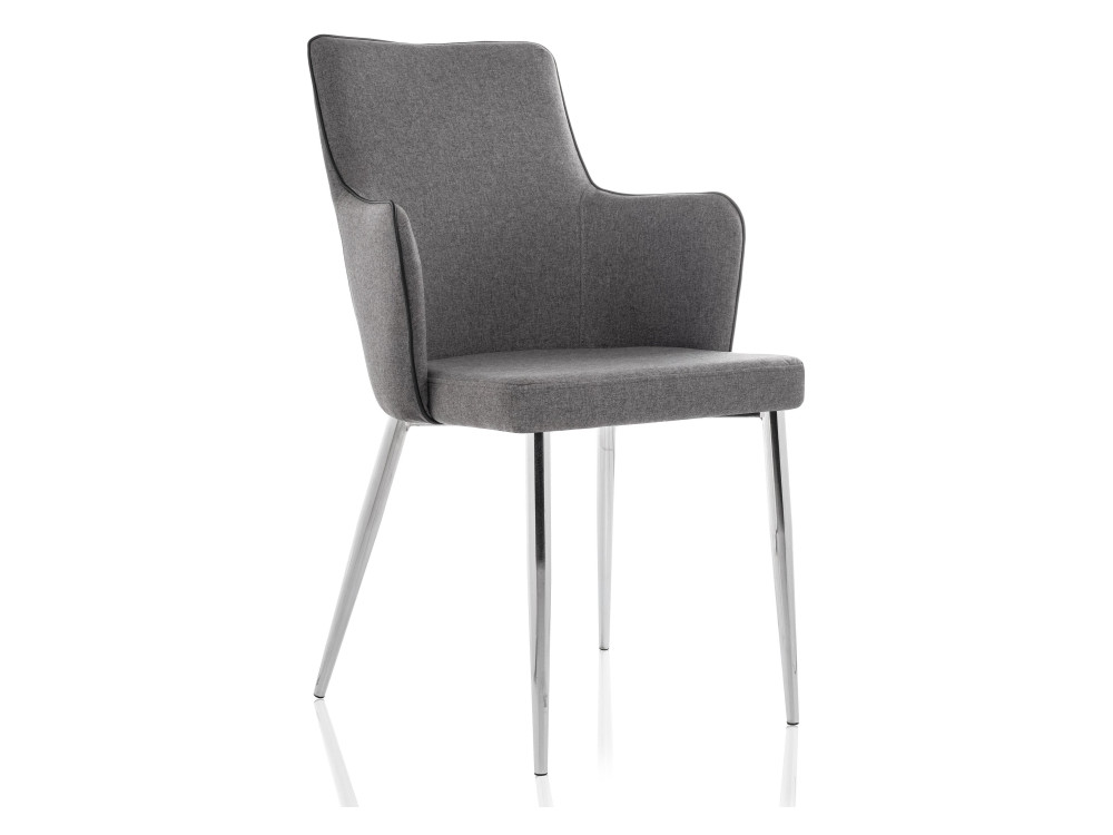 Benza grey fabric Стул серый, Хромированный металл merano grey fabric стул серый хромированный металл