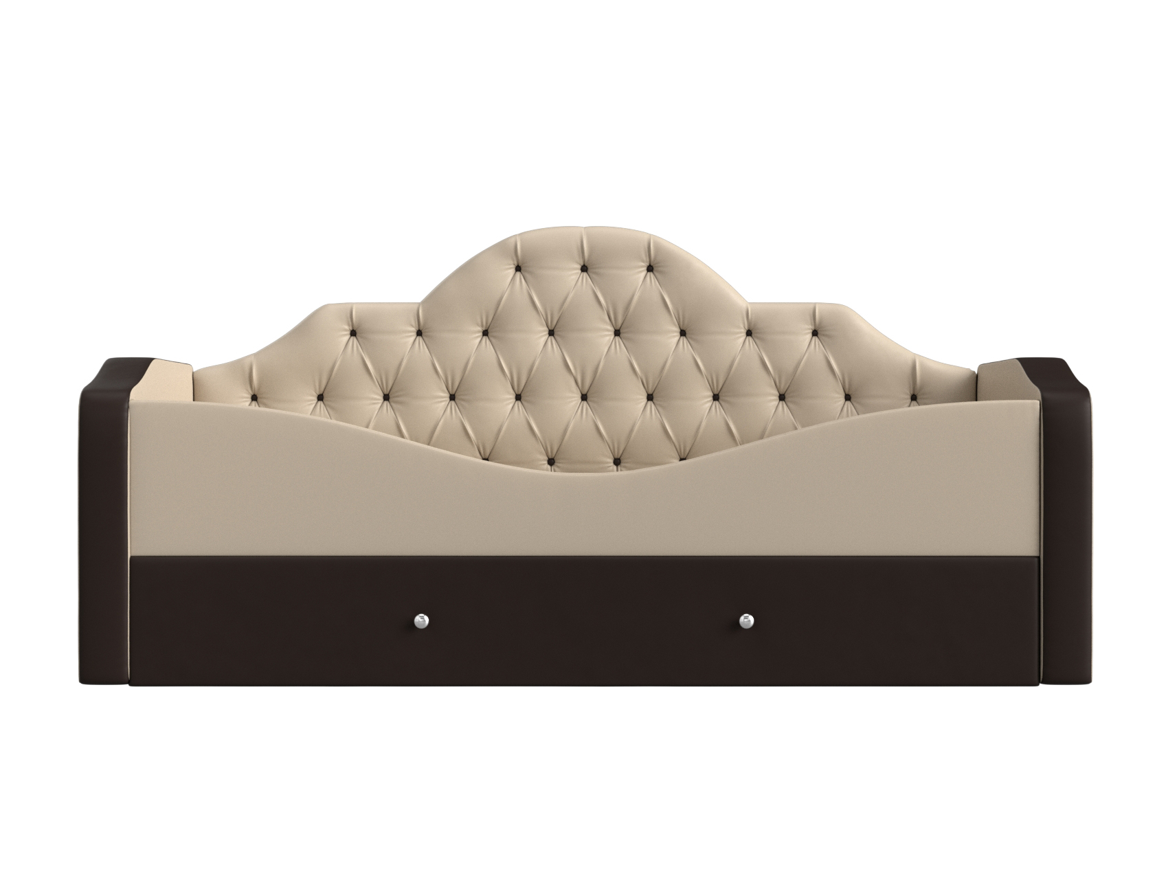 кровать камилла бежевый коричневый экокожа Детская кровать Скаут Бежевый, Коричневый, ЛДСП