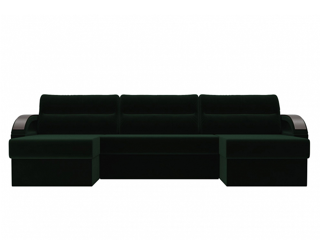П-образный диван Форсайт MebelVia , Зеленый, Велюр, ЛДСП диван лига диванов канзас велюр зеленый п образный