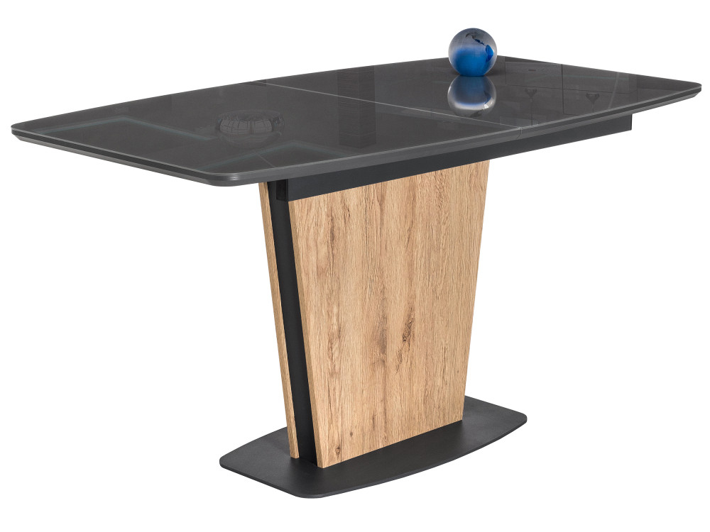 Теон графит / дуб антор натуральный Стол Черный, Металл, ЛДСП теон 120 лиственница графит стол черный металл