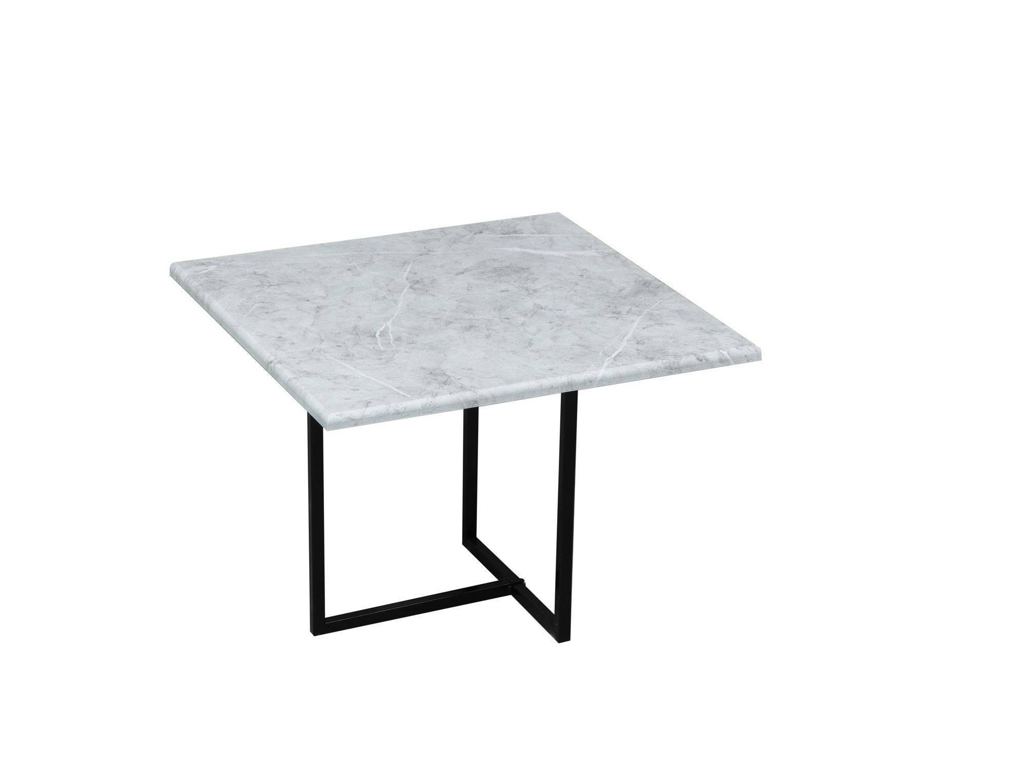 Скарлетт стол кофейный квадратный Белый мрамор/черный Черный, Металл цена и фото