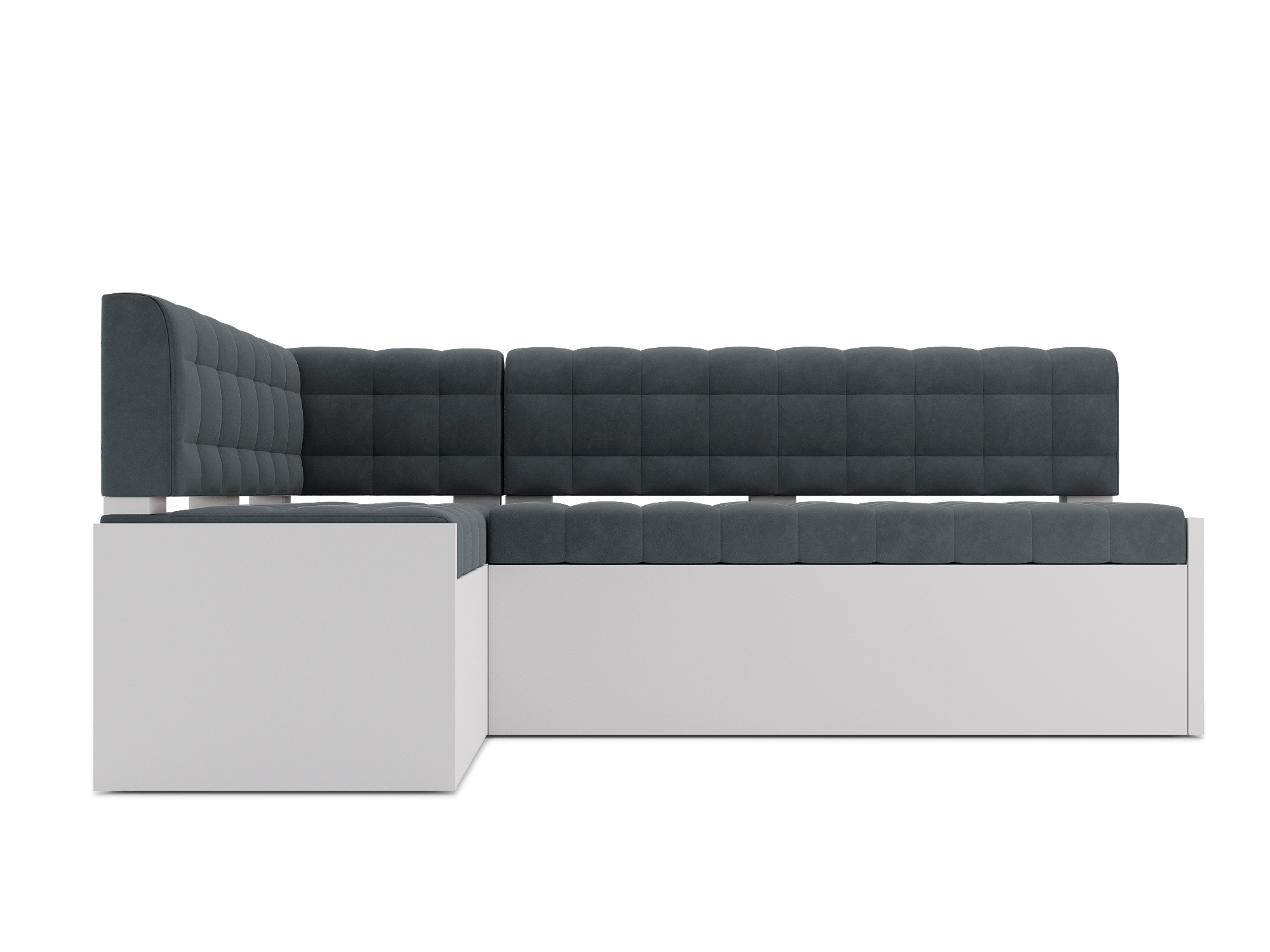 Кухонный угловой диван Гамбург Левый (120х194) Белый, ЛДСП, Брус сосны