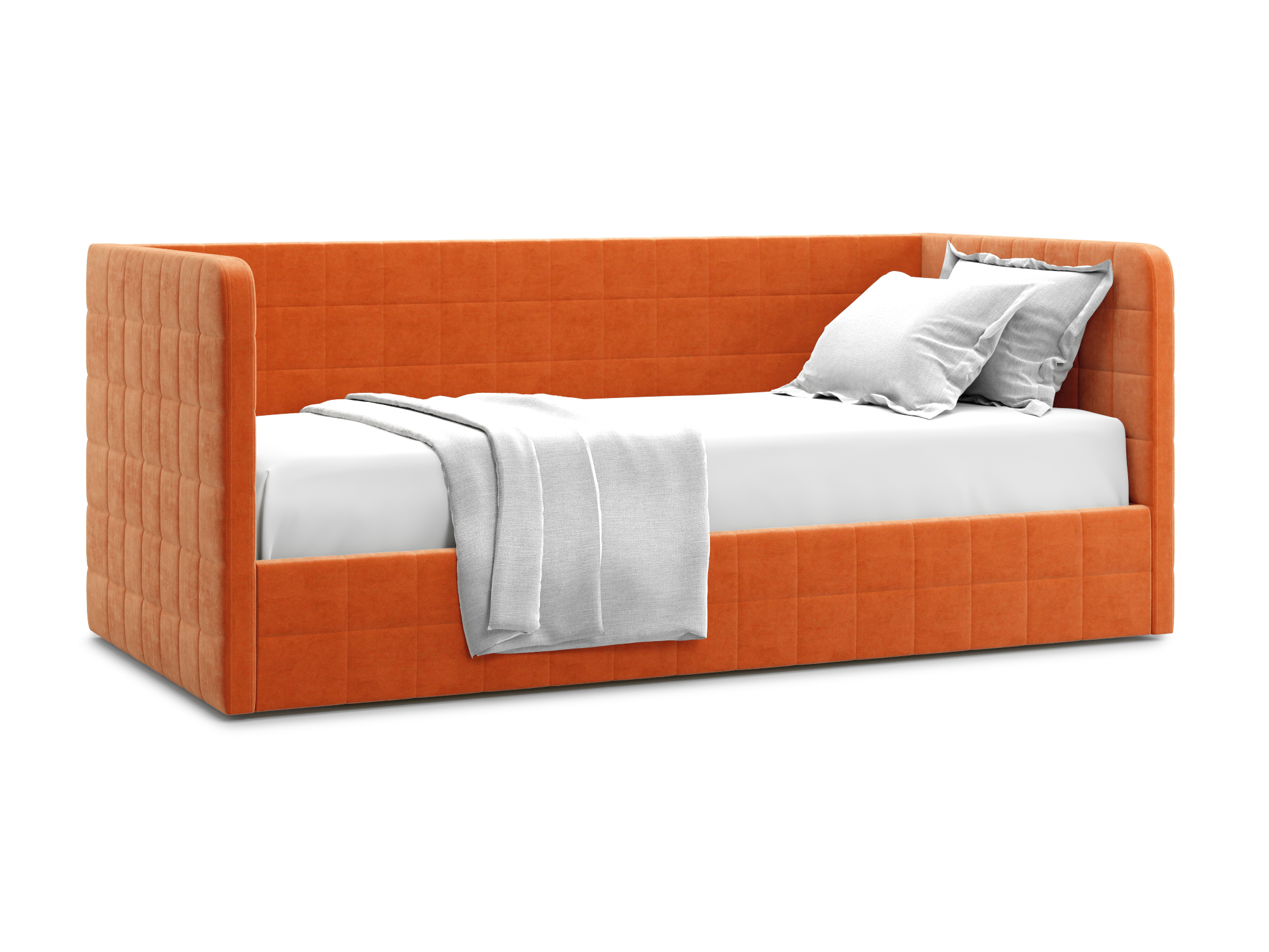 Кровать Brenta 90 Velutto 27 Оранжевый, Массив, ДСП кровать brenta 90 velutto 32 серый массив дсп